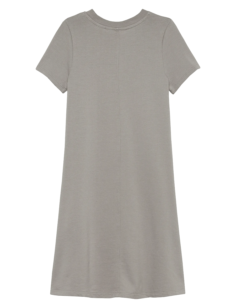 Calvin Klein - METALLIC PRINT LS A-ALINE DRESS - kurzärmelige freizeitkleider - mourning dove - 1