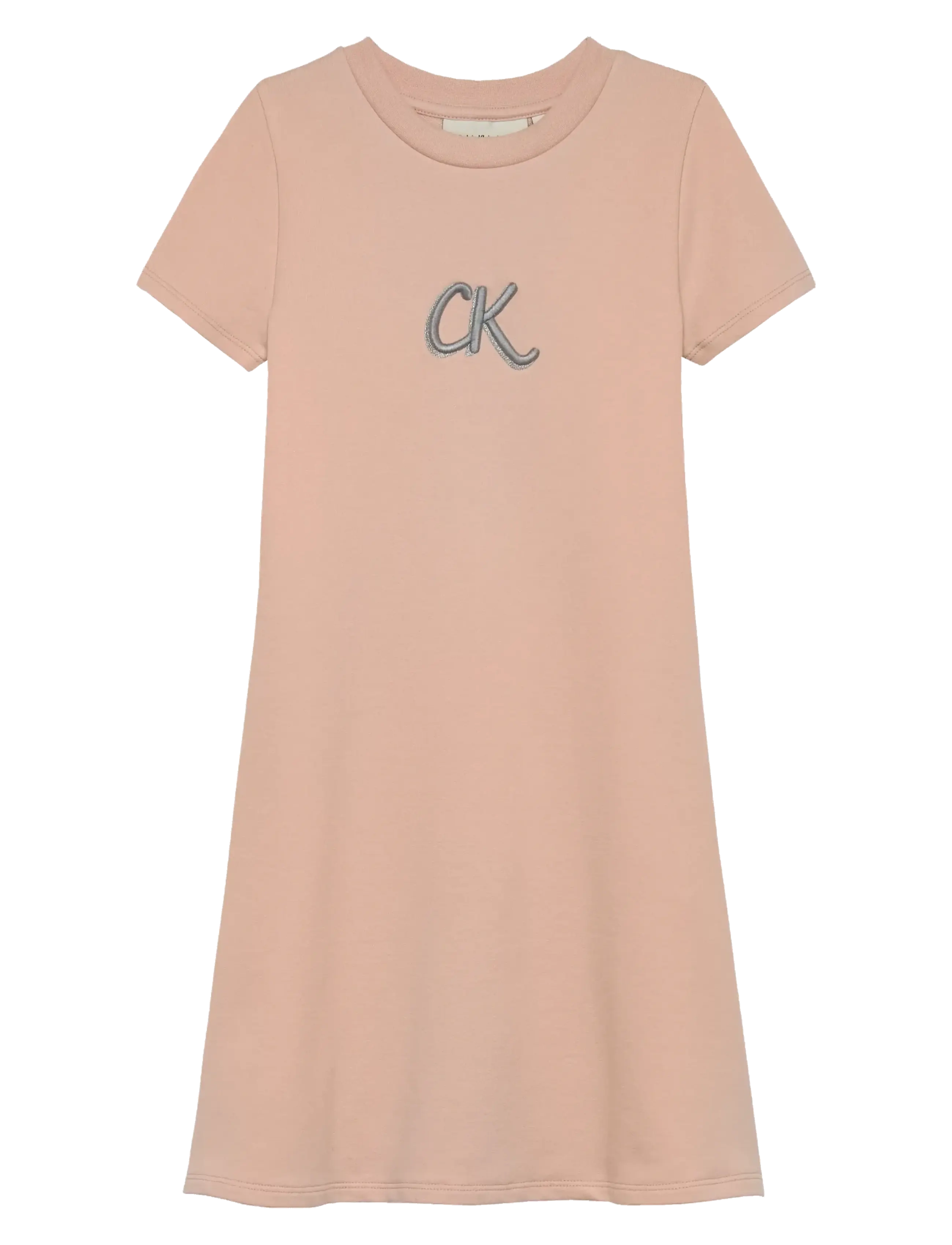 Calvin Klein METALLIC PRINT LS A-ALINE DRESS - Short-sleeved casual dresses - SPANISH VILLA / pink/rose