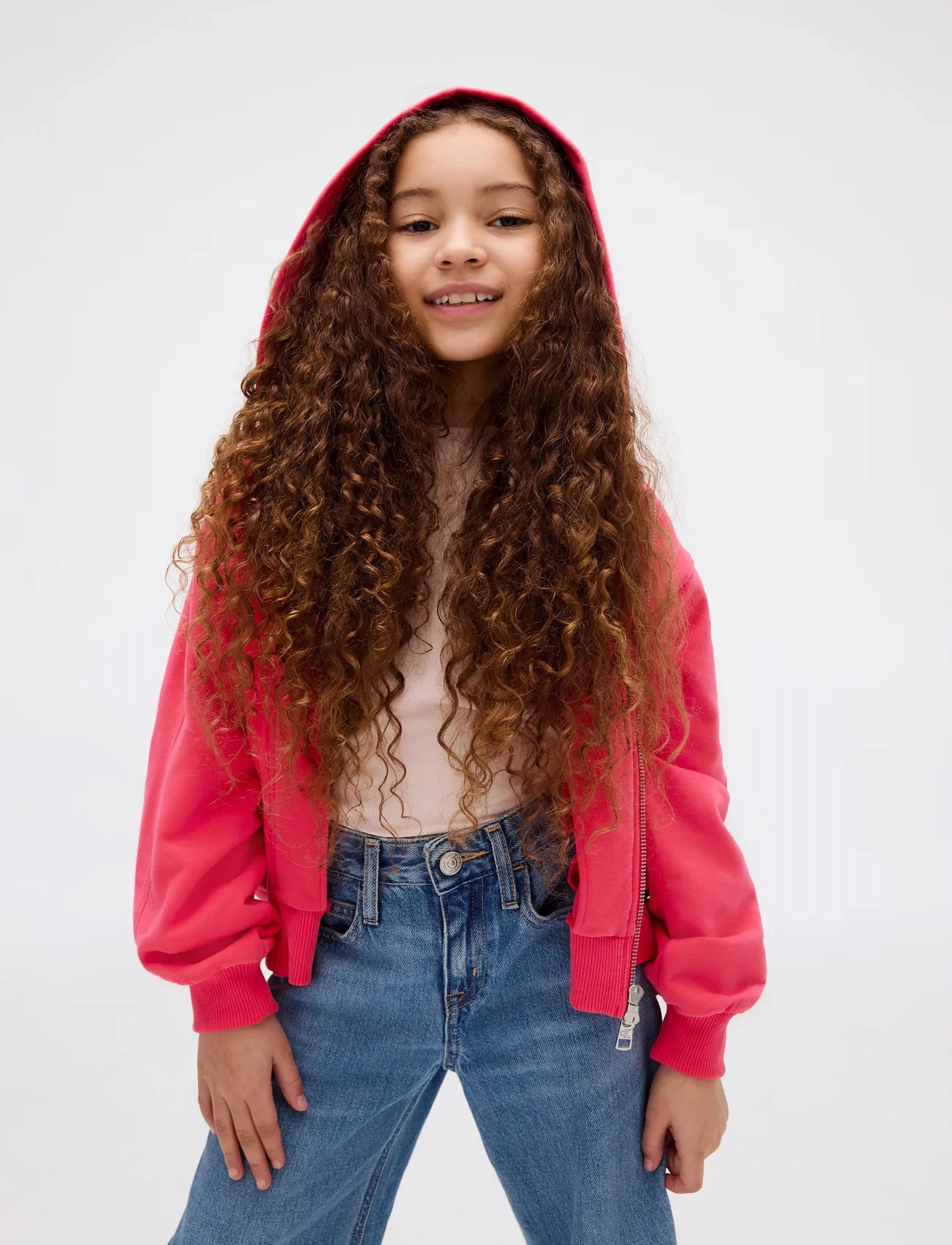 Calvin Klein TERRY ZIP UP HOODIE - Sweatshirts & Kapuzenpullover - TEABERRY / coral