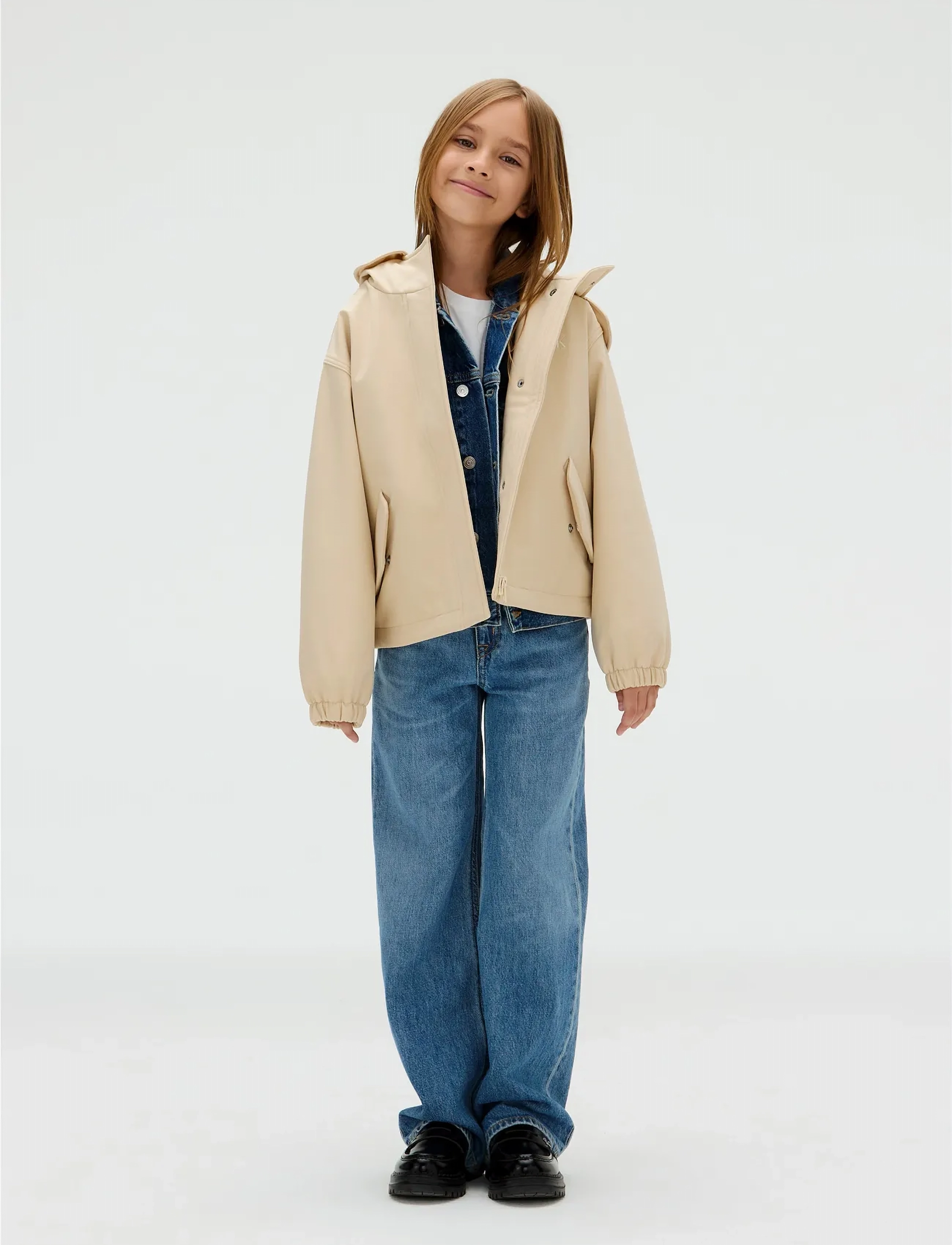 Calvin Klein Lw Technical Parka Jacket, Børn, Teknisk Hætteparkajakke, Cream, Str: 152