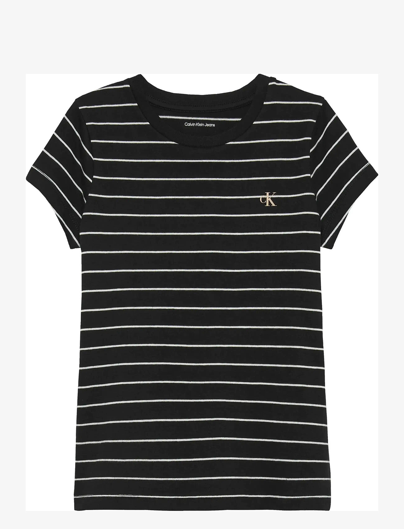 Calvin Klein - STRIPE SS SLIM TEE - kortärmade t-shirts - ck black  bright white stripe - 1