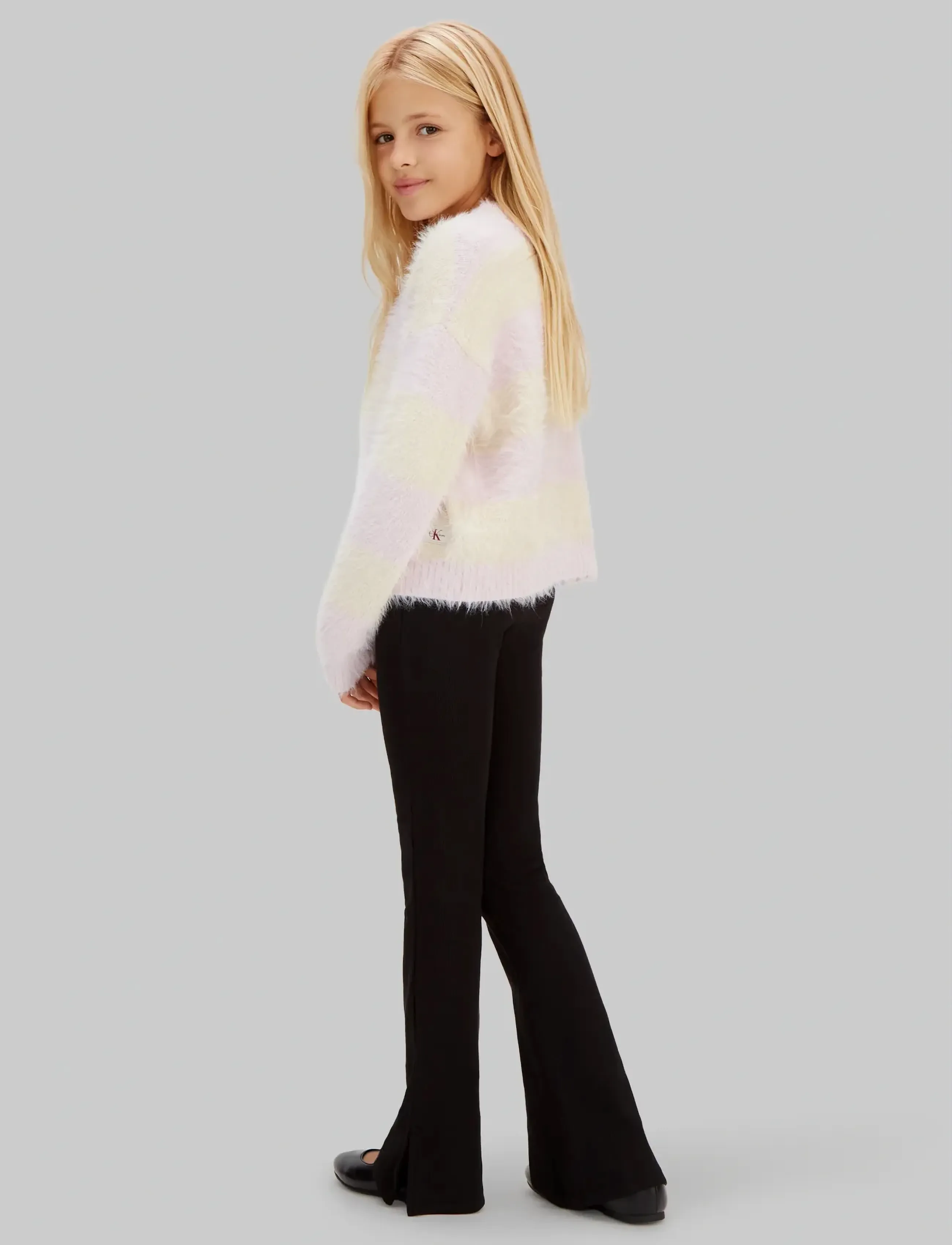 Calvin Klein - RIB FLARE PANT - timpės - ck black - 4