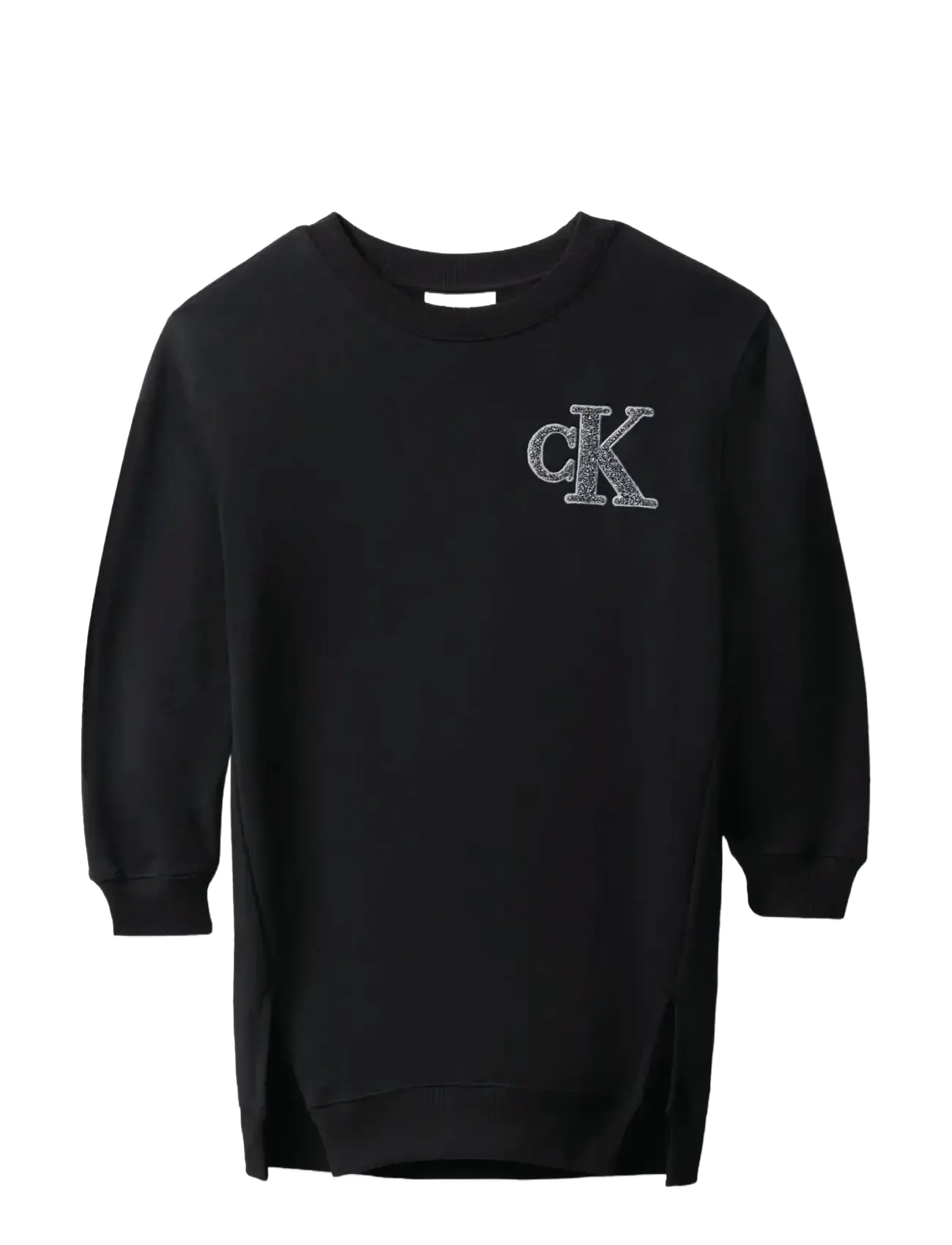 CALVIN KLEIN Towling Monogram Terry Ls Kleid Schwarz - 140 - Kinder