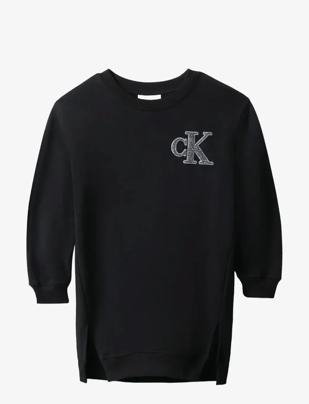 Calvin Klein - TOWLING MONOGRAM TERRY LS DRESS - langærmede hverdagskjoler - ck black - 1