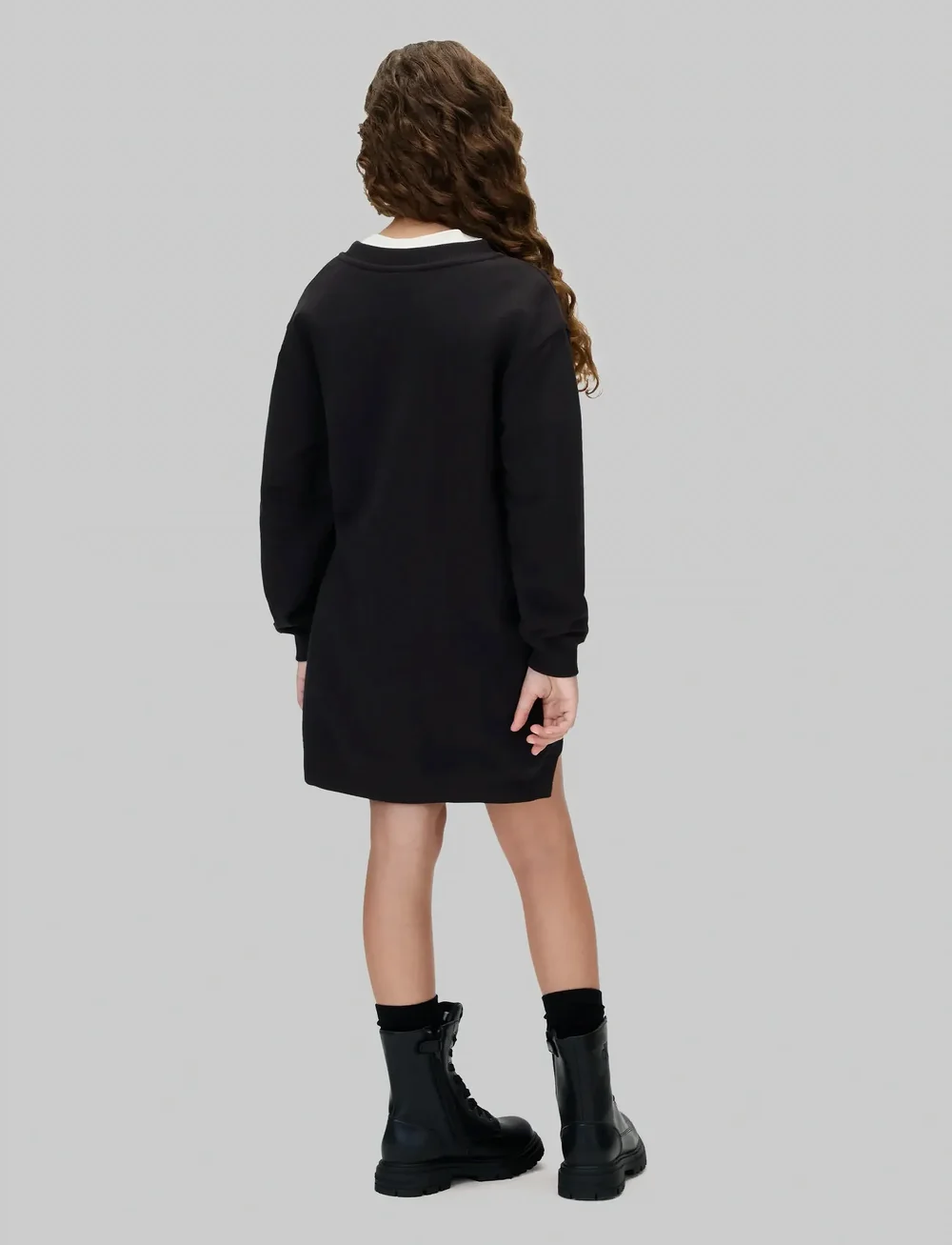 Calvin Klein - TOWLING MONOGRAM TERRY LS DRESS - langærmede hverdagskjoler - ck black - 3