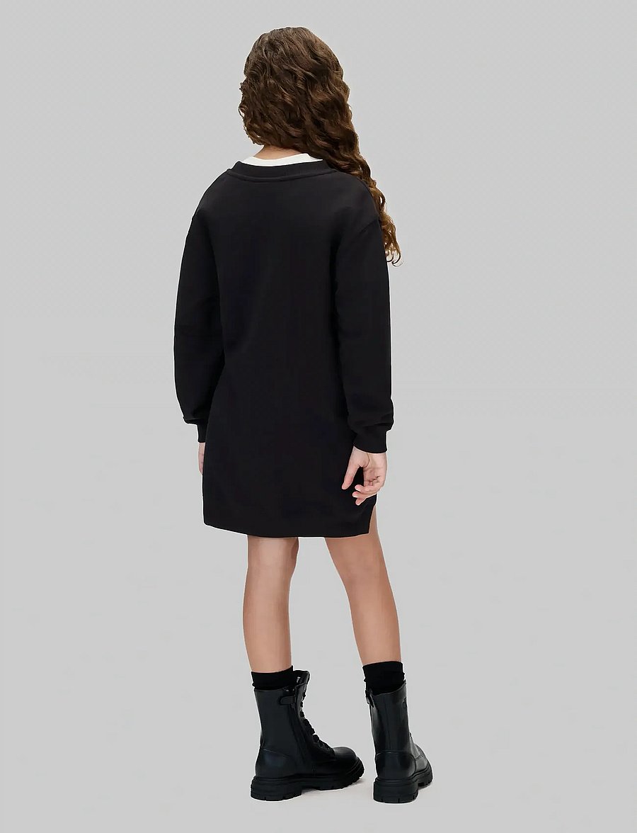 Calvin Klein - TOWLING MONOGRAM TERRY LS DRESS - långärmade vardagsklänningar - ck black - 3