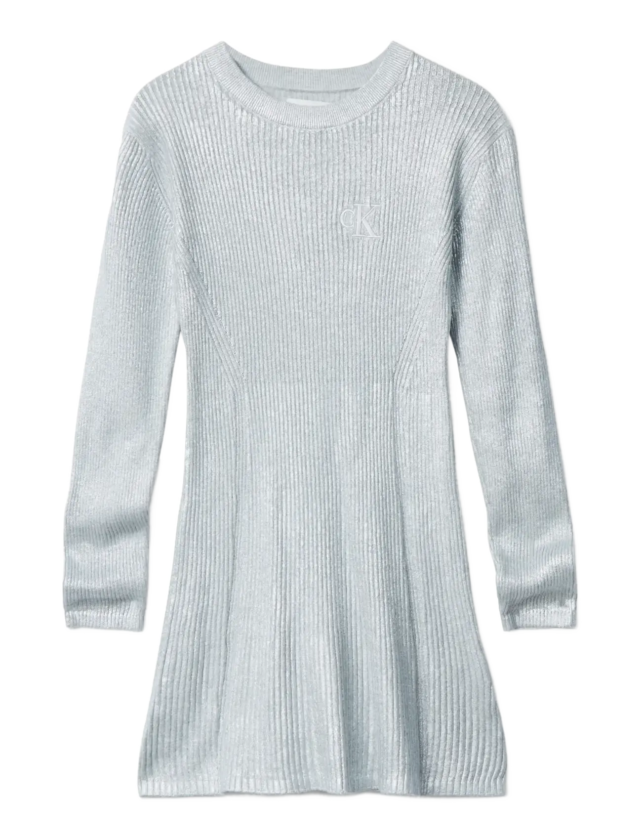 Calvin Klein SILVER COATED LS SWEATER DRESS - Kleidid ja seelikud - SILVER / silver