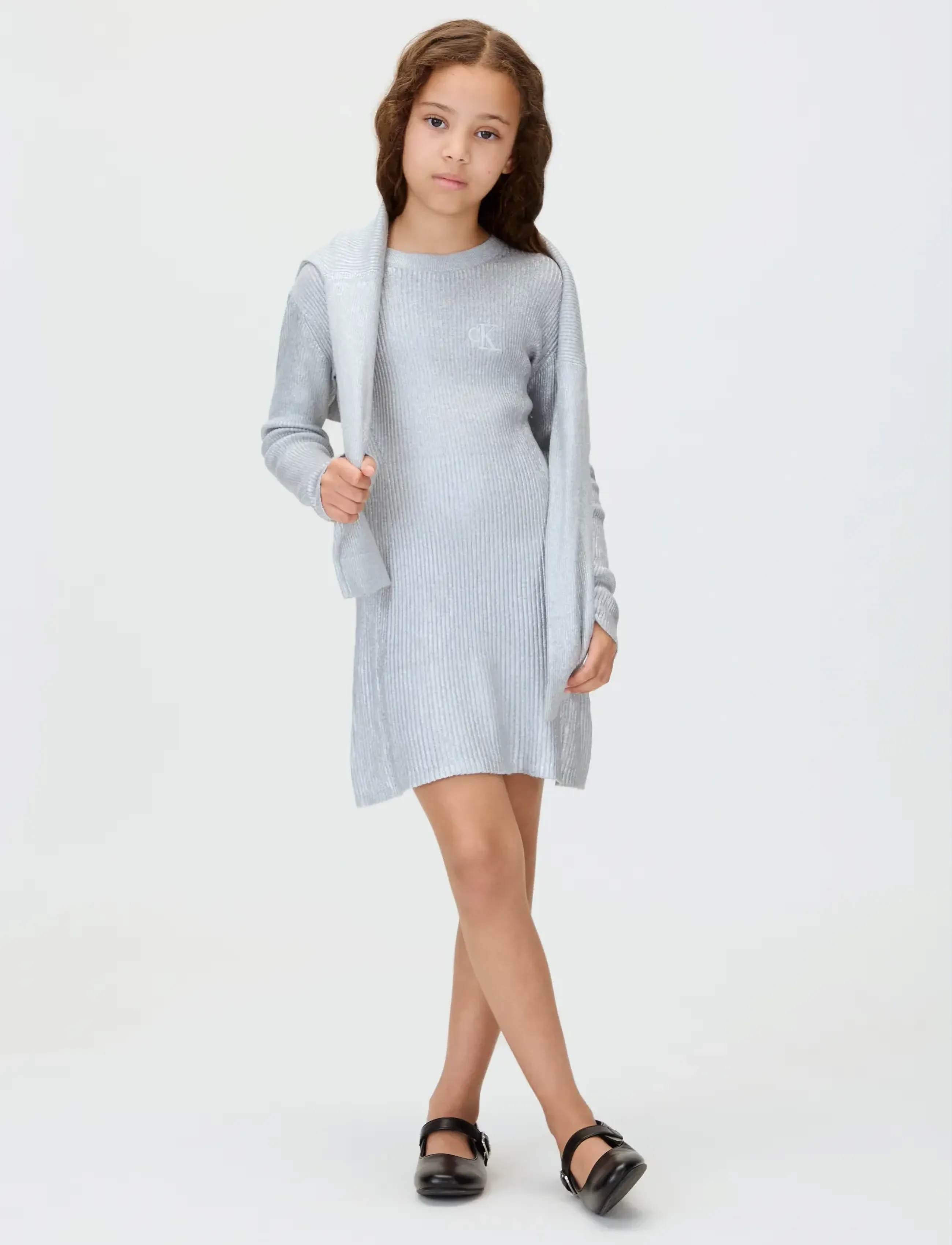 Calvin Klein - SILVER COATED LS SWEATER DRESS - casual jurken met lange mouwen - silver - 3