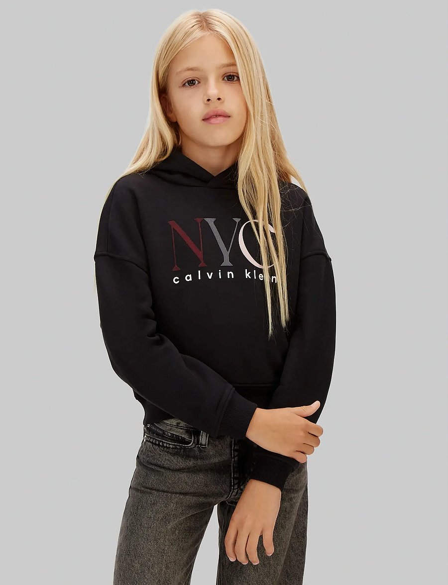 Calvin Klein - NYC GRAPHIC FLEECE HOODIE - kapuzenpullover - ck black - 0