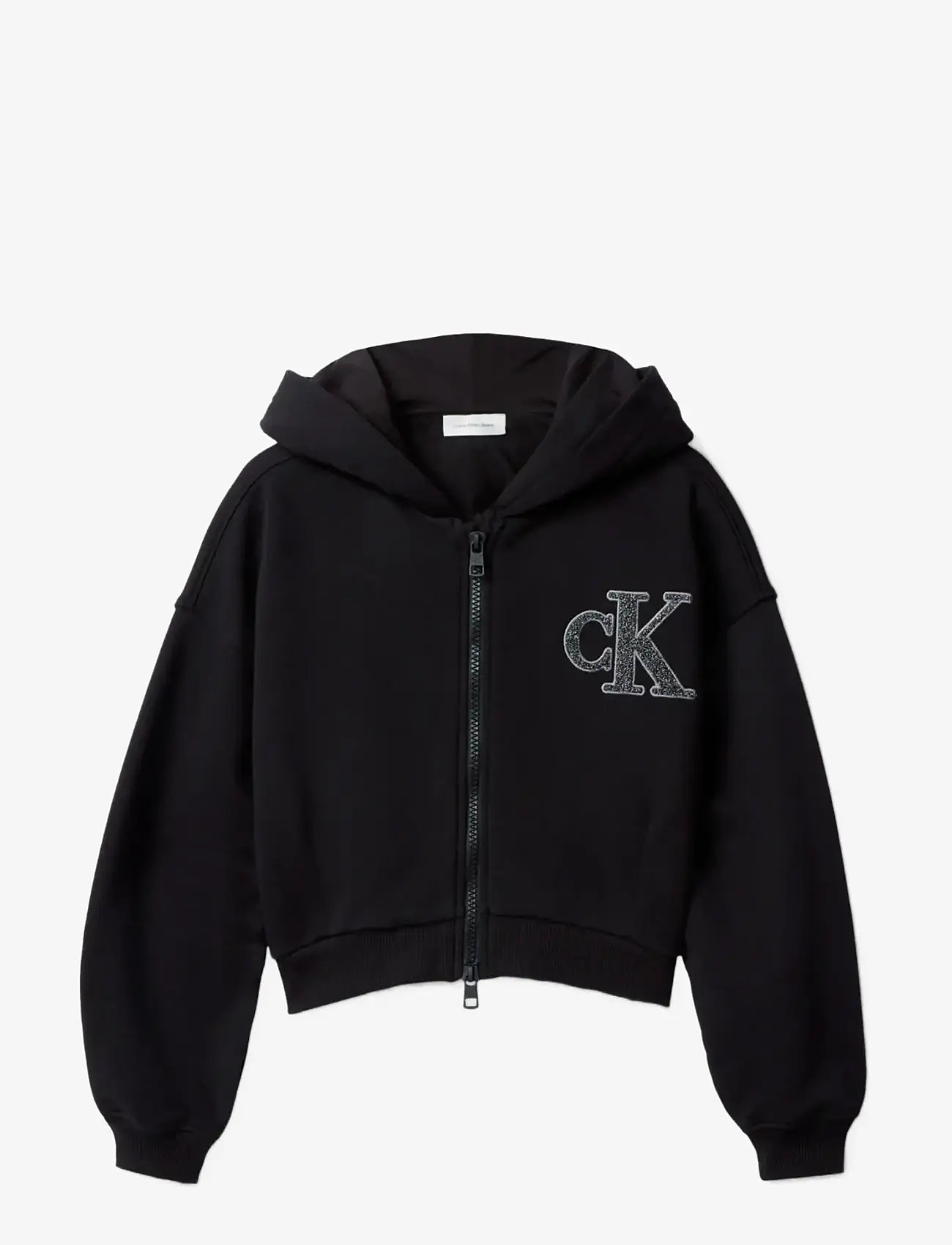 Calvin Klein - CK LOGO TERRY ZIP THROUGH - kapuutsiga dressipluusid - ck black - 1
