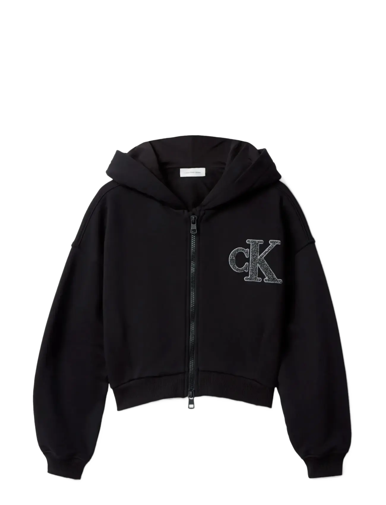 Calvin Klein CK LOGO TERRY ZIP THROUGH - Riided - CK BLACK / black