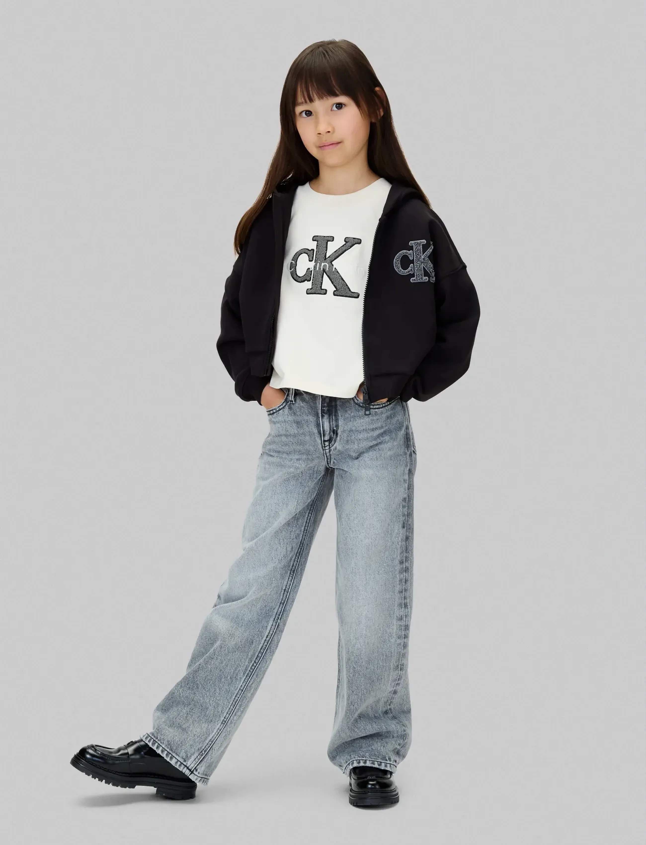 Calvin Klein - CK LOGO TERRY ZIP THROUGH - kapuzenpullover - ck black - 2