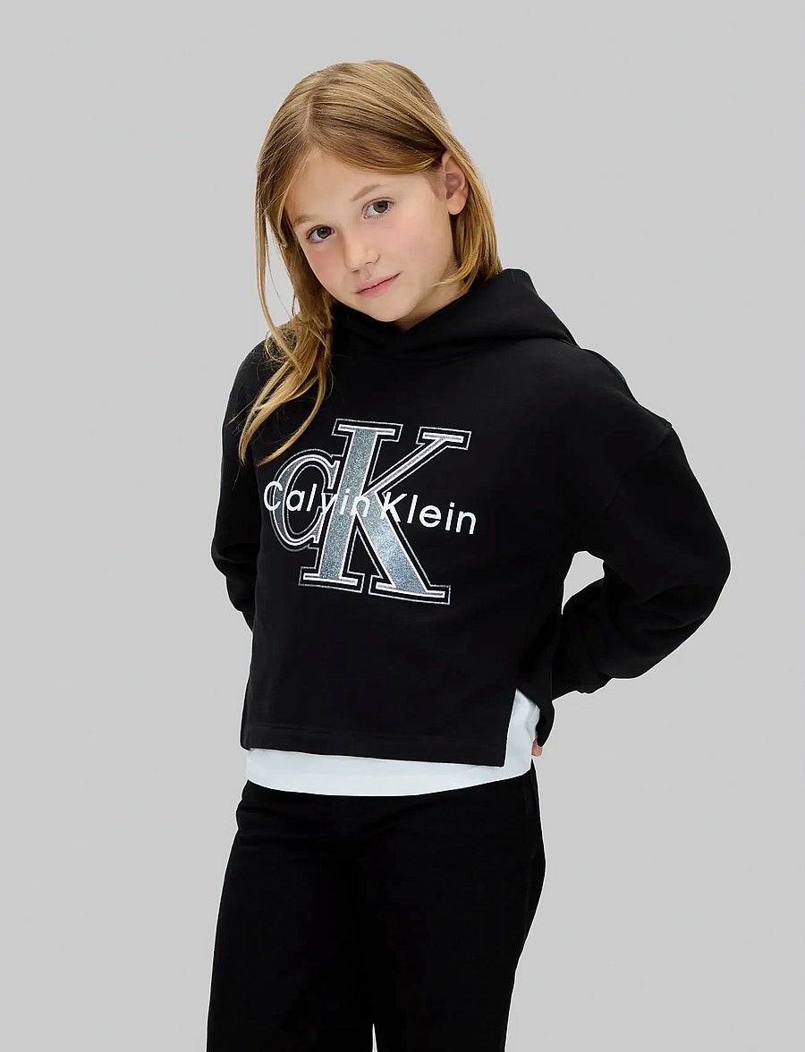 Calvin Klein - FESTIVE GRAPHIC FLEECE HOODIE - kapuzenpullover - ck black - 0