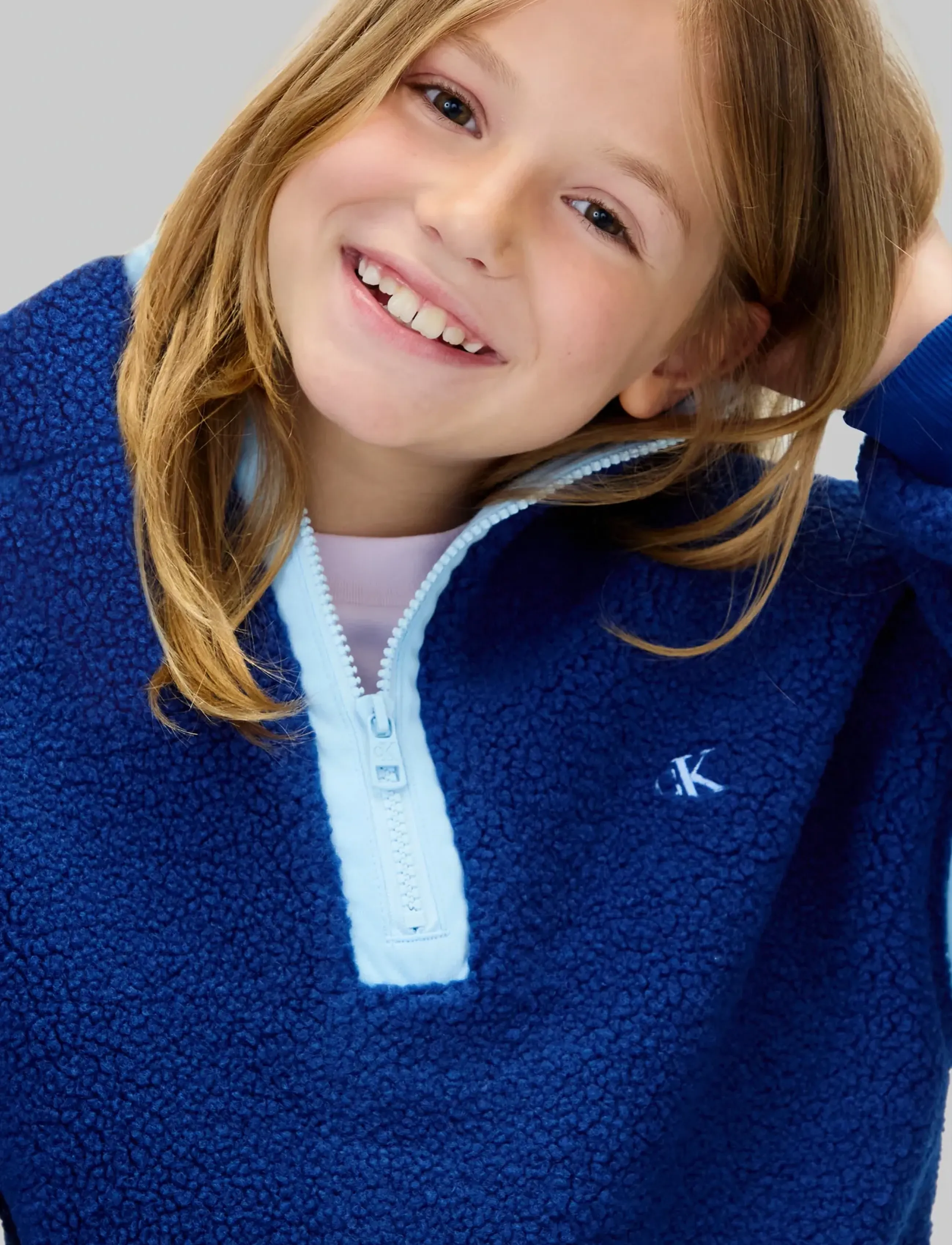 Calvin Klein - TEDDY HALF ZIP SWEATSHIRT - fleece jas - bold blue - 4