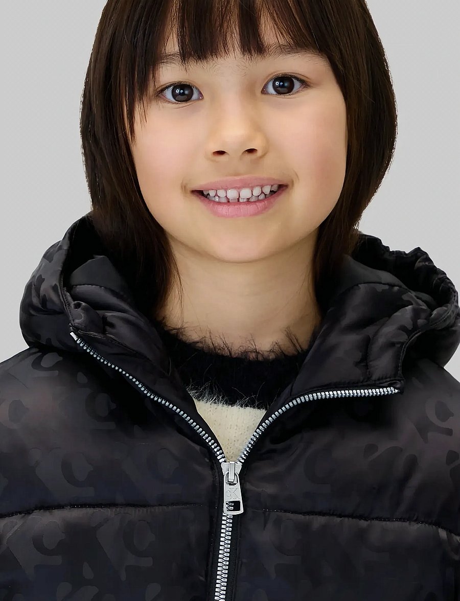 Calvin Klein - CK LOGO AOP PUFFER JACKET - vinterjackor - ck black - 4