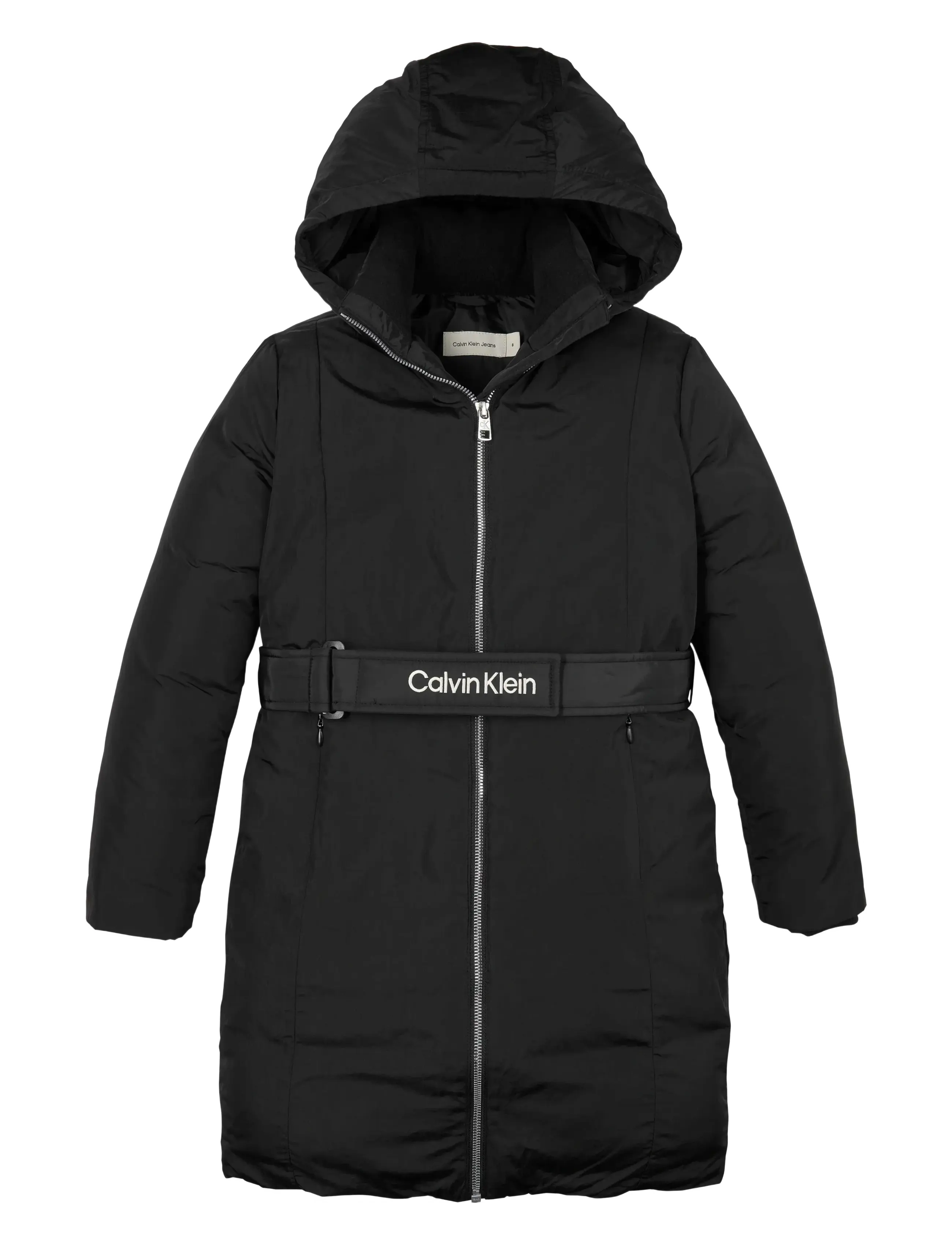 CALVIN KLEIN Klassisch Belted Mantel Schwarz - 152 - Kinder