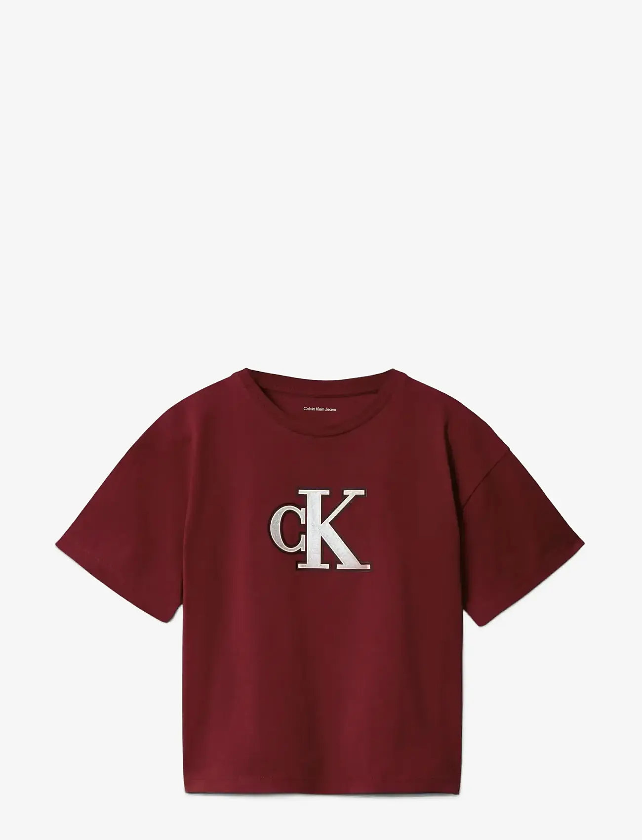Calvin Klein - FESTIVE GRAPHIC SS T-SHIRT - kortærmede t-shirts - raspberry chocolate - 1