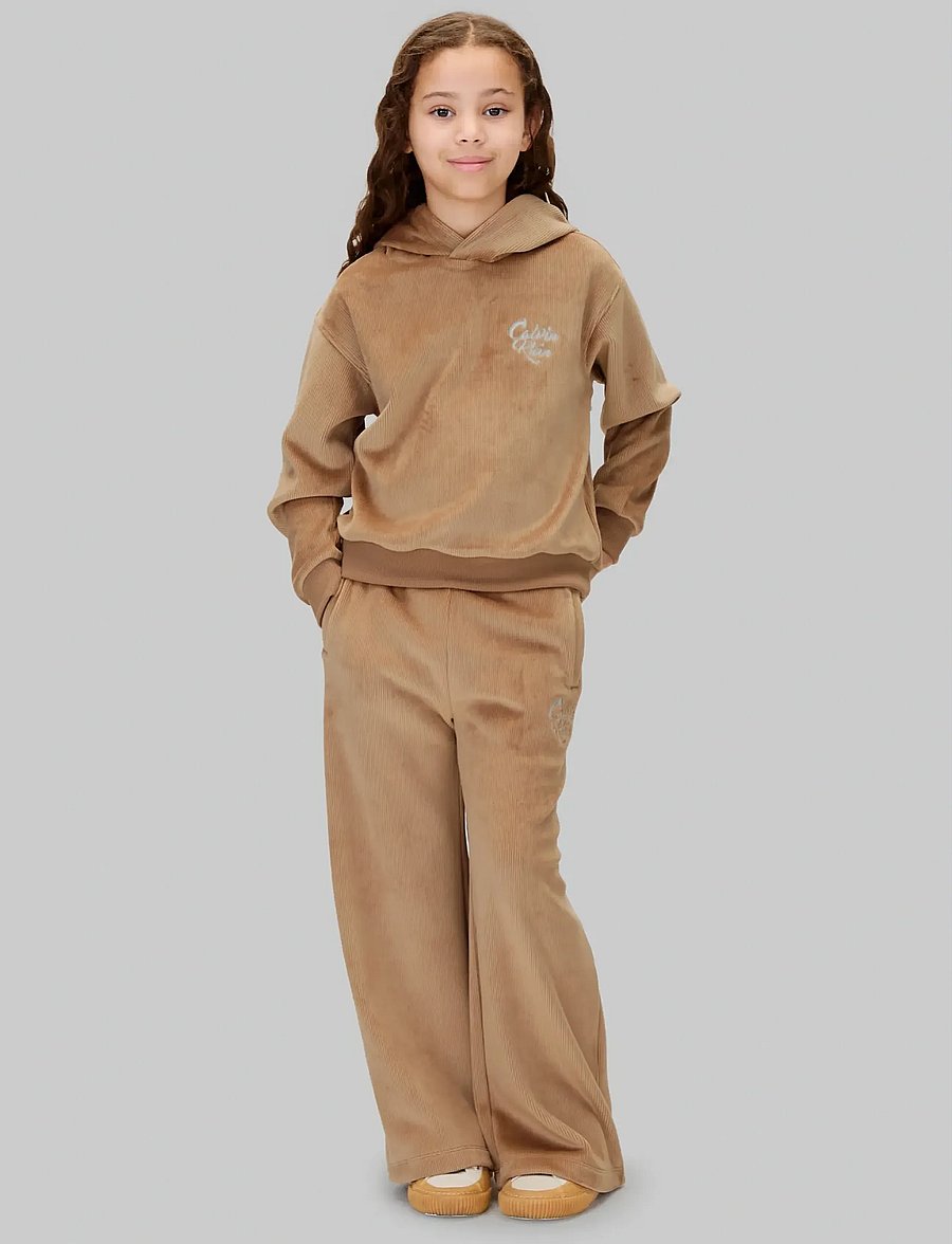 Calvin Klein - VELVET RIB HWK SET - dressipüksid - woodsmoke - 2
