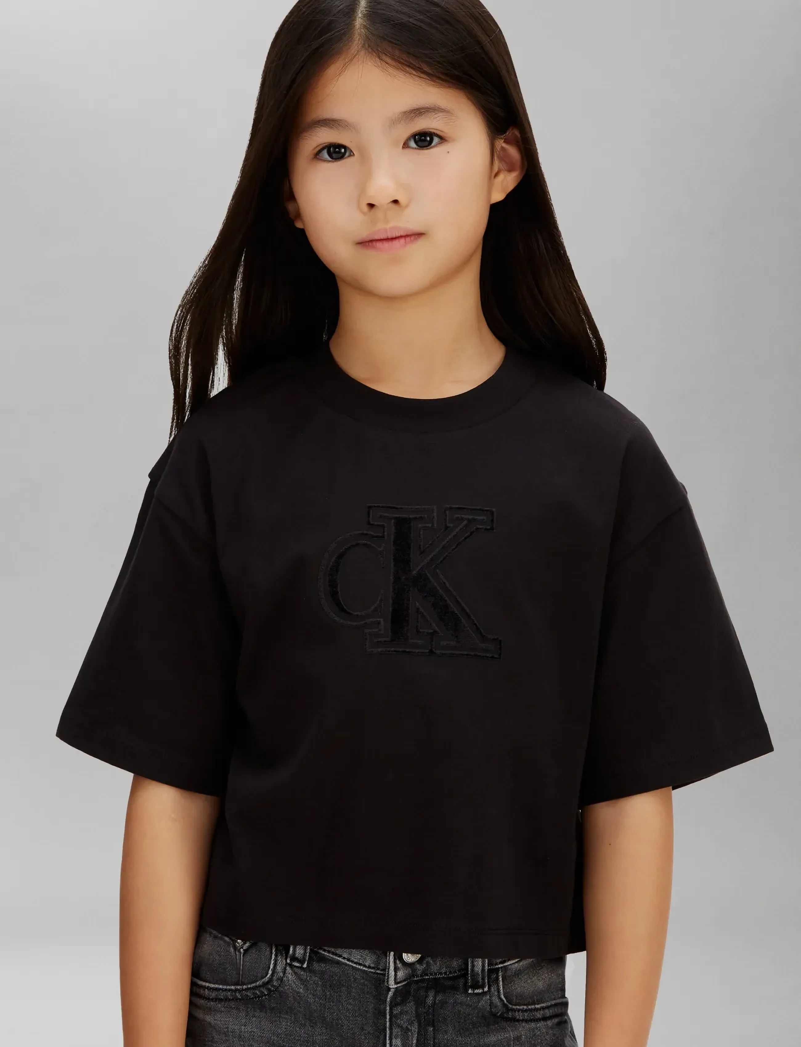 Calvin Klein - VELVET MONOGRAM BOXY S/S T-SHIRT - kurzärmelige - ck black - 4