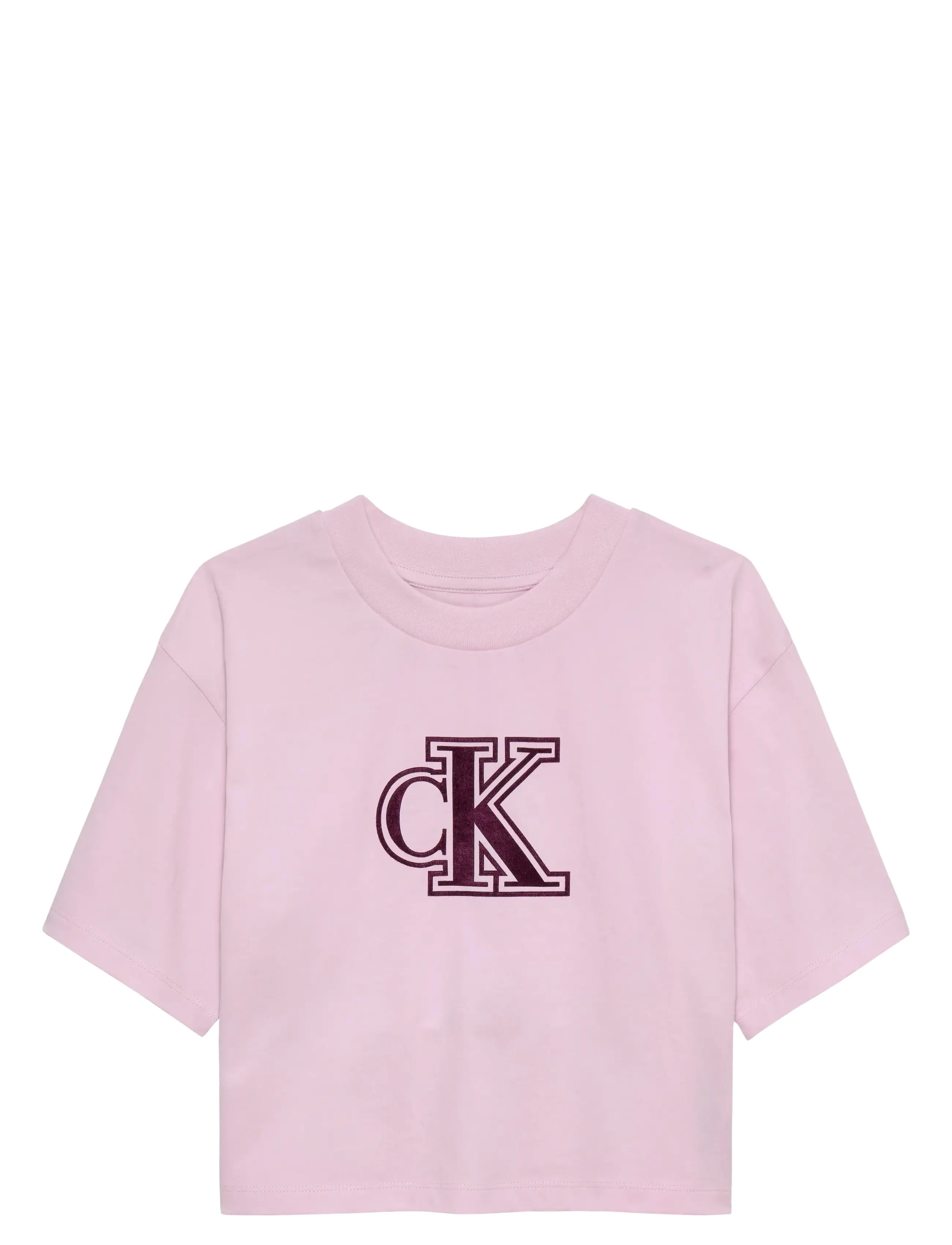 Calvin Klein VELVET MONOGRAM BOXY S/S T-SHIRT - Calvin Klein - PEARLY PINK / pink/rose