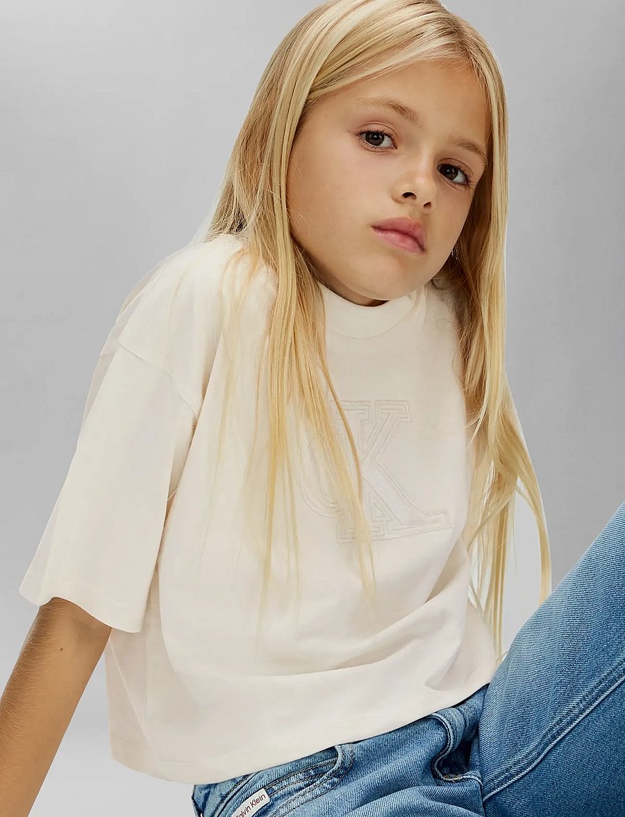 Calvin Klein - VELVET MONOGRAM BOXY S/S T-SHIRT - kurzärmelige - whitecap gray - 5