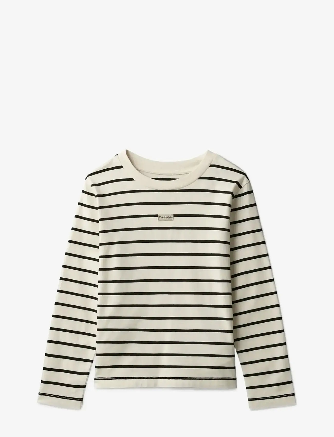 Calvin Klein - YD STRIPE L/S T-SHIRT - lange mouwen - whitecap gray  ck black - 1