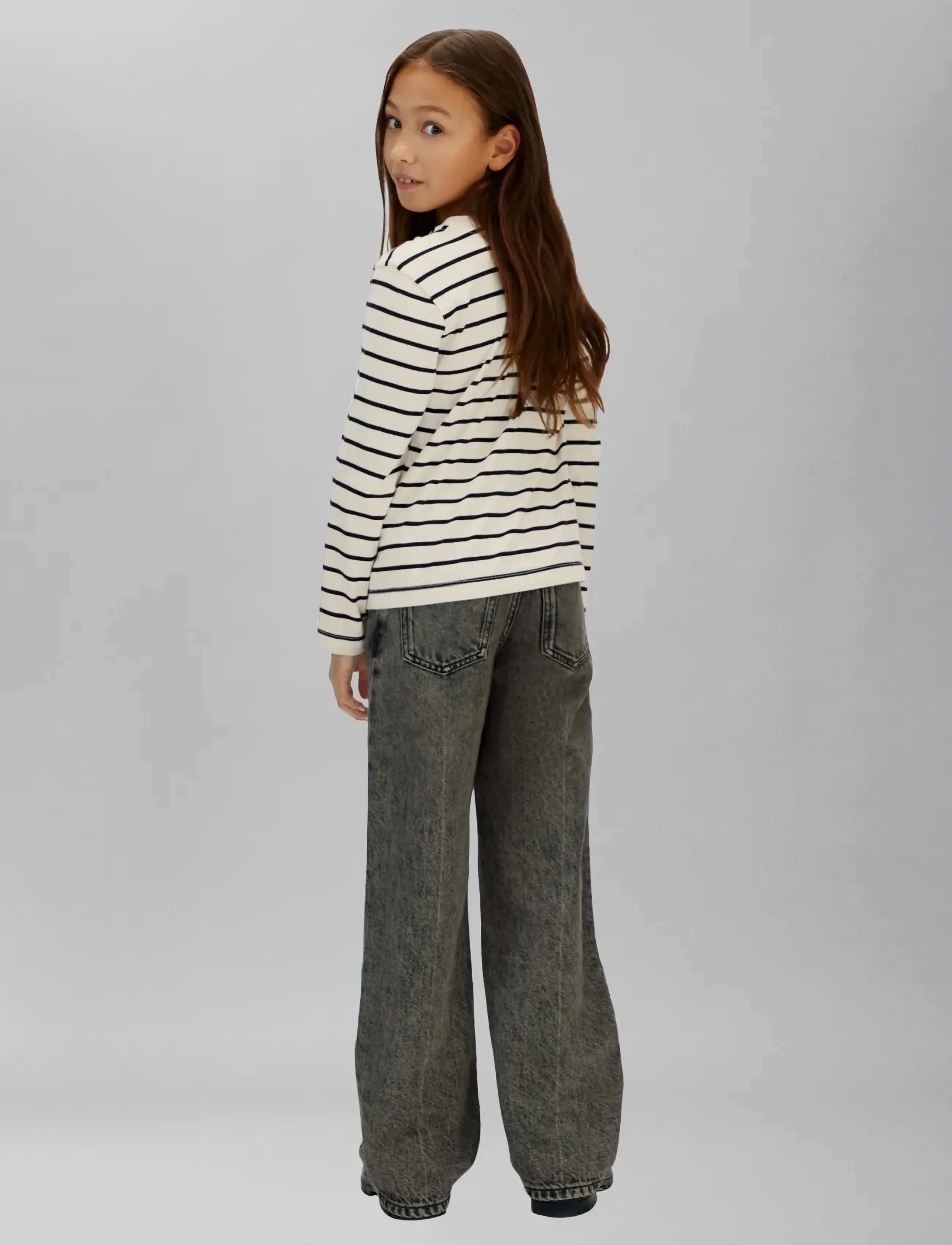 Calvin Klein - YD STRIPE L/S T-SHIRT - langermede t-skjorter - whitecap gray  ck black - 2