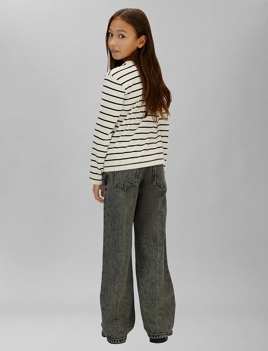 Calvin Klein - YD STRIPE L/S T-SHIRT - langærmede t-shirts - whitecap gray ck black - 2