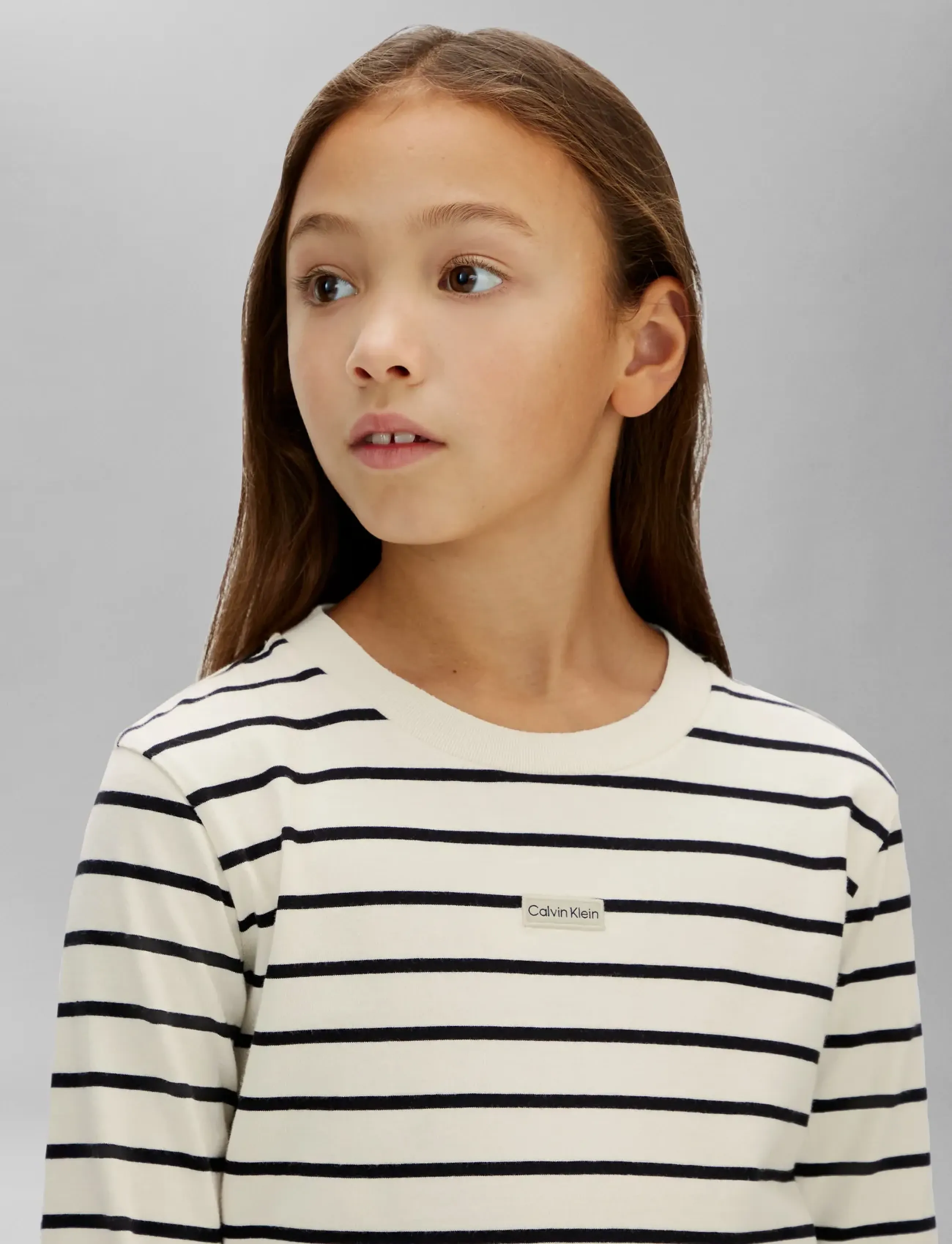 Calvin Klein - YD STRIPE L/S T-SHIRT - langermede t-skjorter - whitecap gray  ck black - 4
