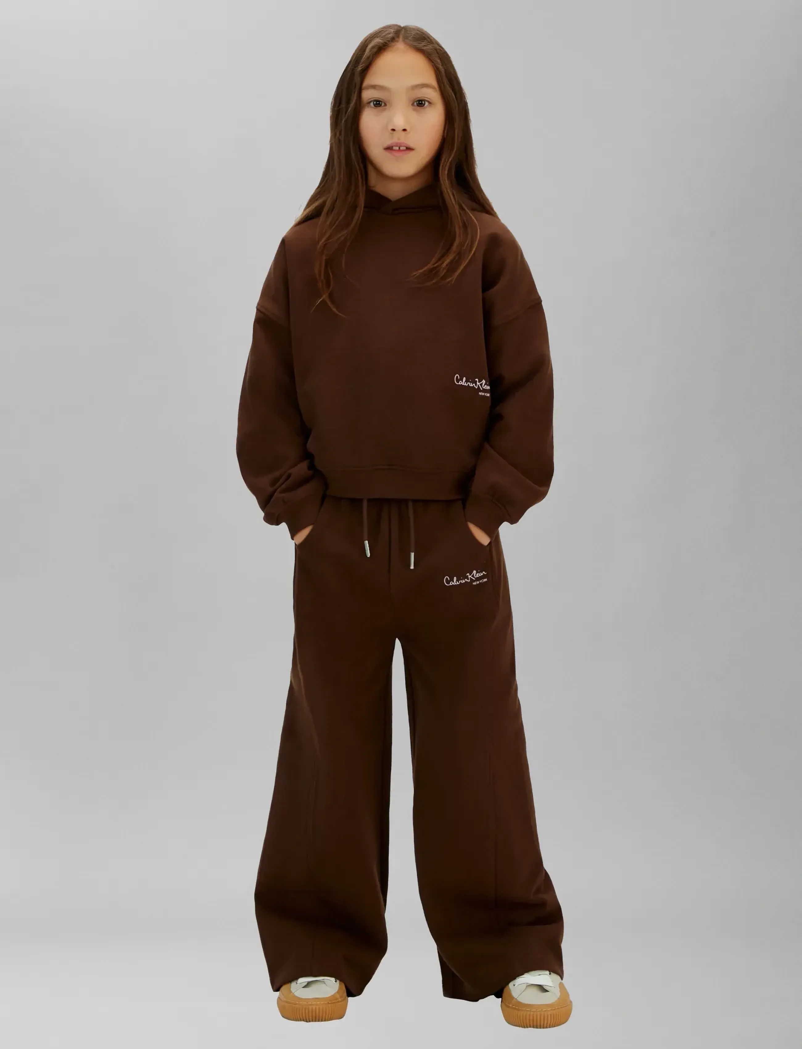 Calvin Klein SIGNATURE AW HOODIE - Tops - LEGACY BROWN / brown