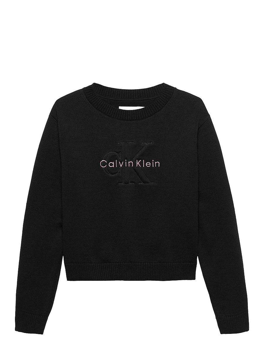 Calvin Klein - MONOLOGO SWEATER - sweatshirts - ck black - 0