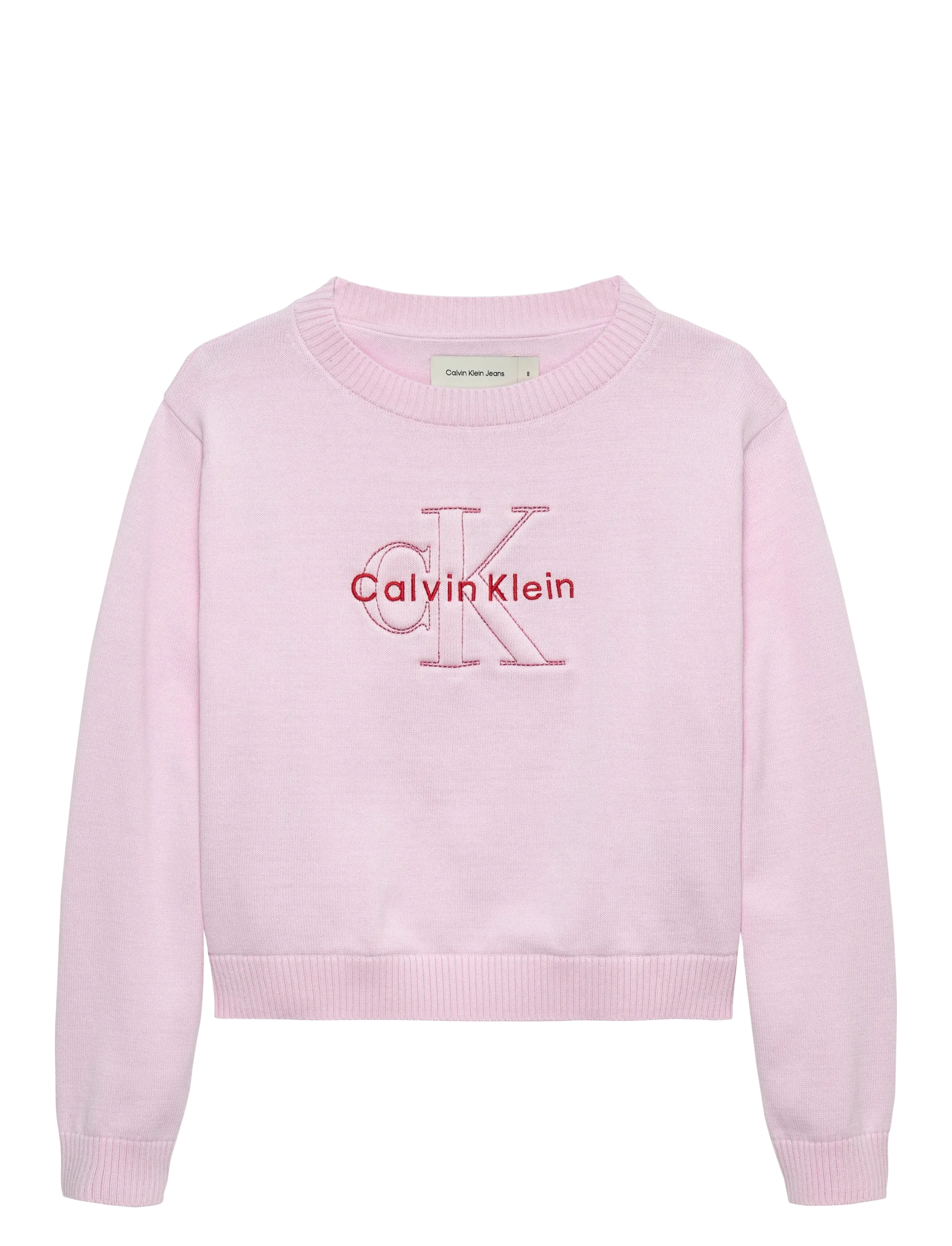 Calvin Klein MONOLOGO SWEATER - Made With Care - PEARLY PINK / pink/rose