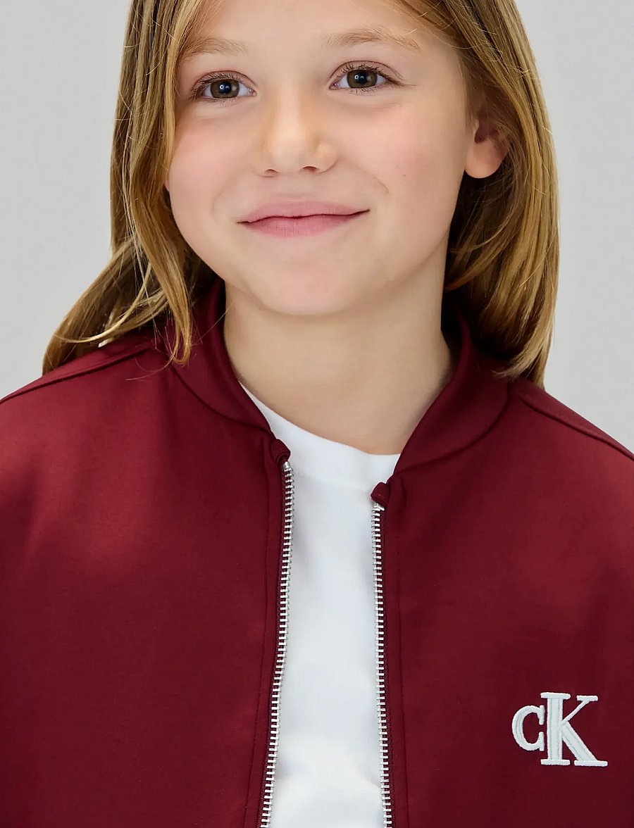 Calvin Klein - TRICOT BOMER JACKET - bomber stila virsjakas - raspberry chocolate - 4