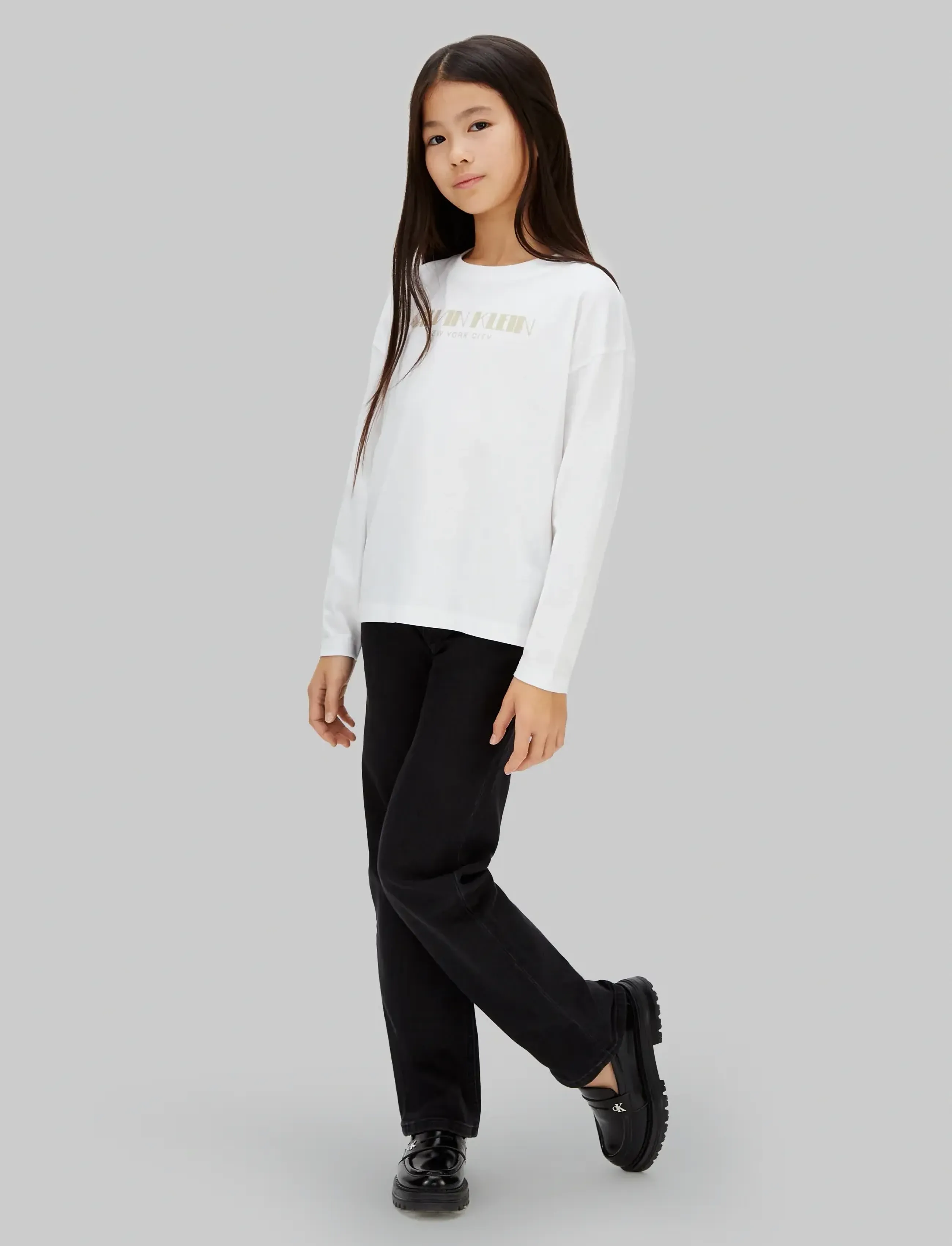 Calvin Klein - GLITTER AW BOXY L/S T-SHIRT - t-shirts à manches longues - bright white - 2
