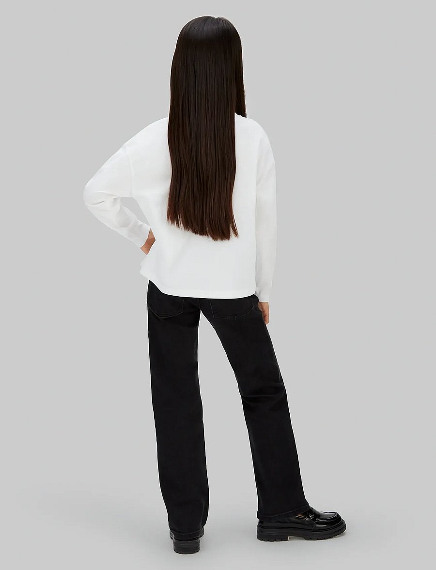 Calvin Klein - GLITTER AW BOXY L/S T-SHIRT - långärmade t-shirts - bright white - 3
