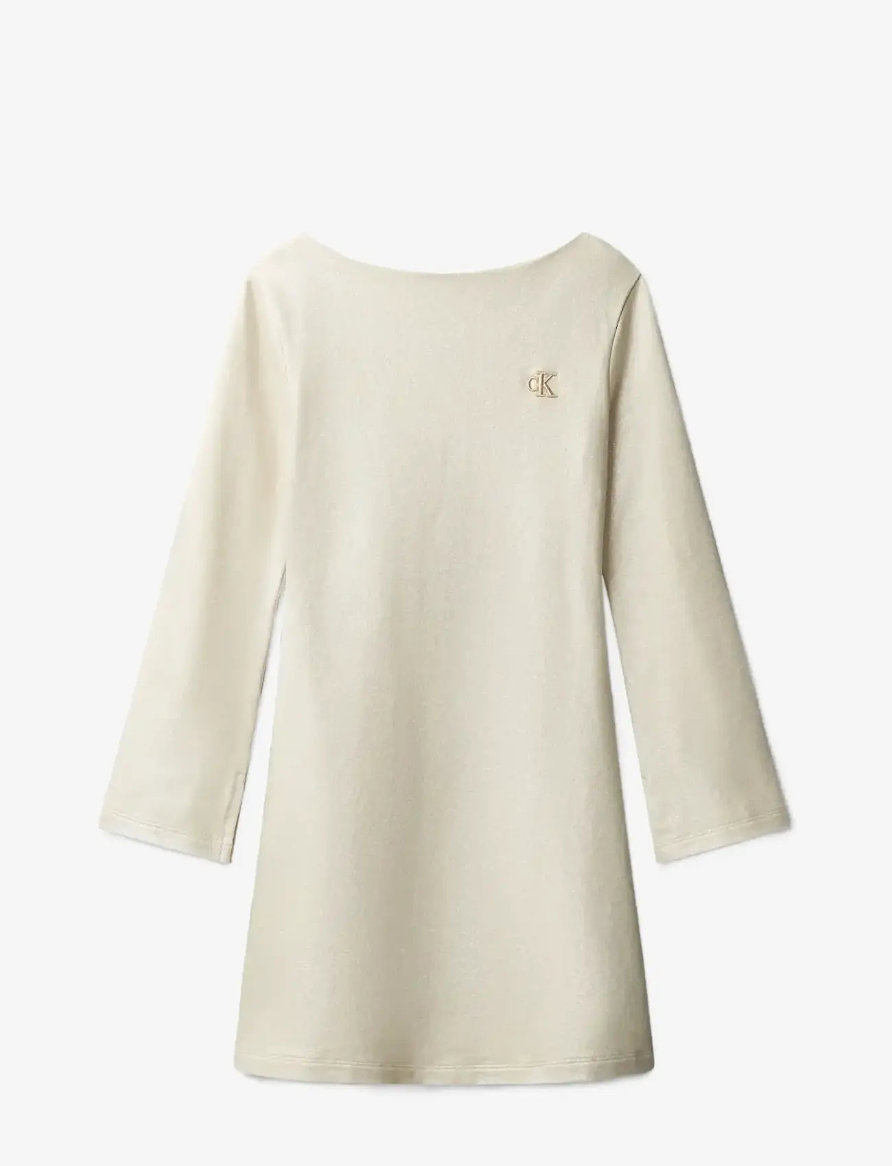 Calvin Klein - GLITTER COATED DRESS - langärmelige freizeitkleider - frosted almond - 1