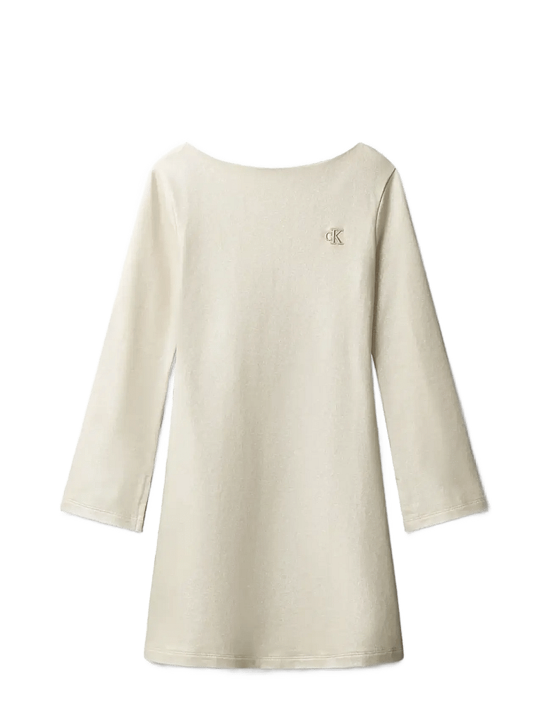 Calvin Klein - GLITTER COATED DRESS - langärmelige freizeitkleider - frosted almond - 1