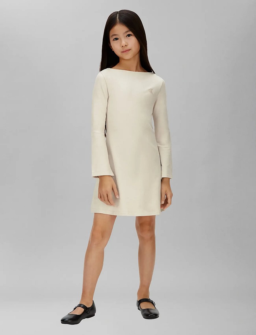 Calvin Klein - GLITTER COATED DRESS - frosted almond - 0