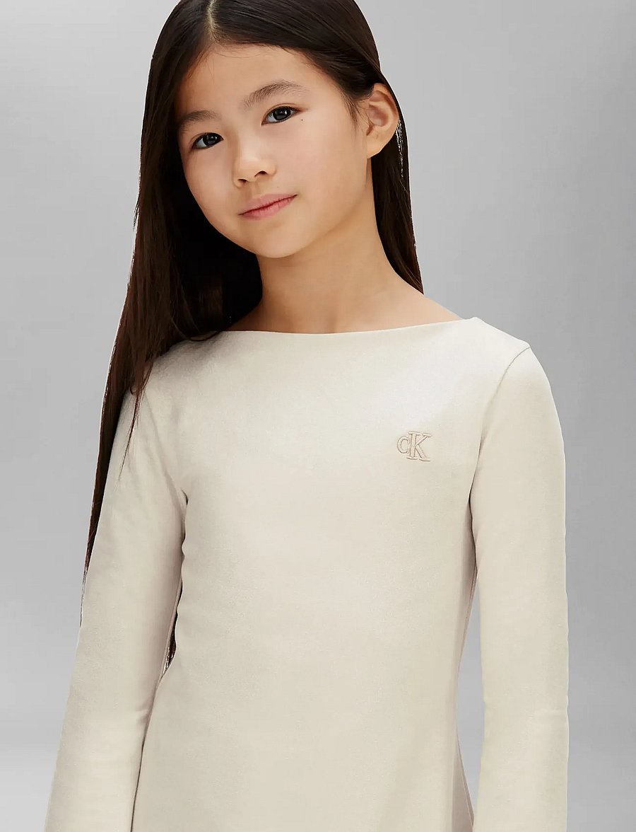 Calvin Klein - GLITTER COATED DRESS - frosted almond - 3