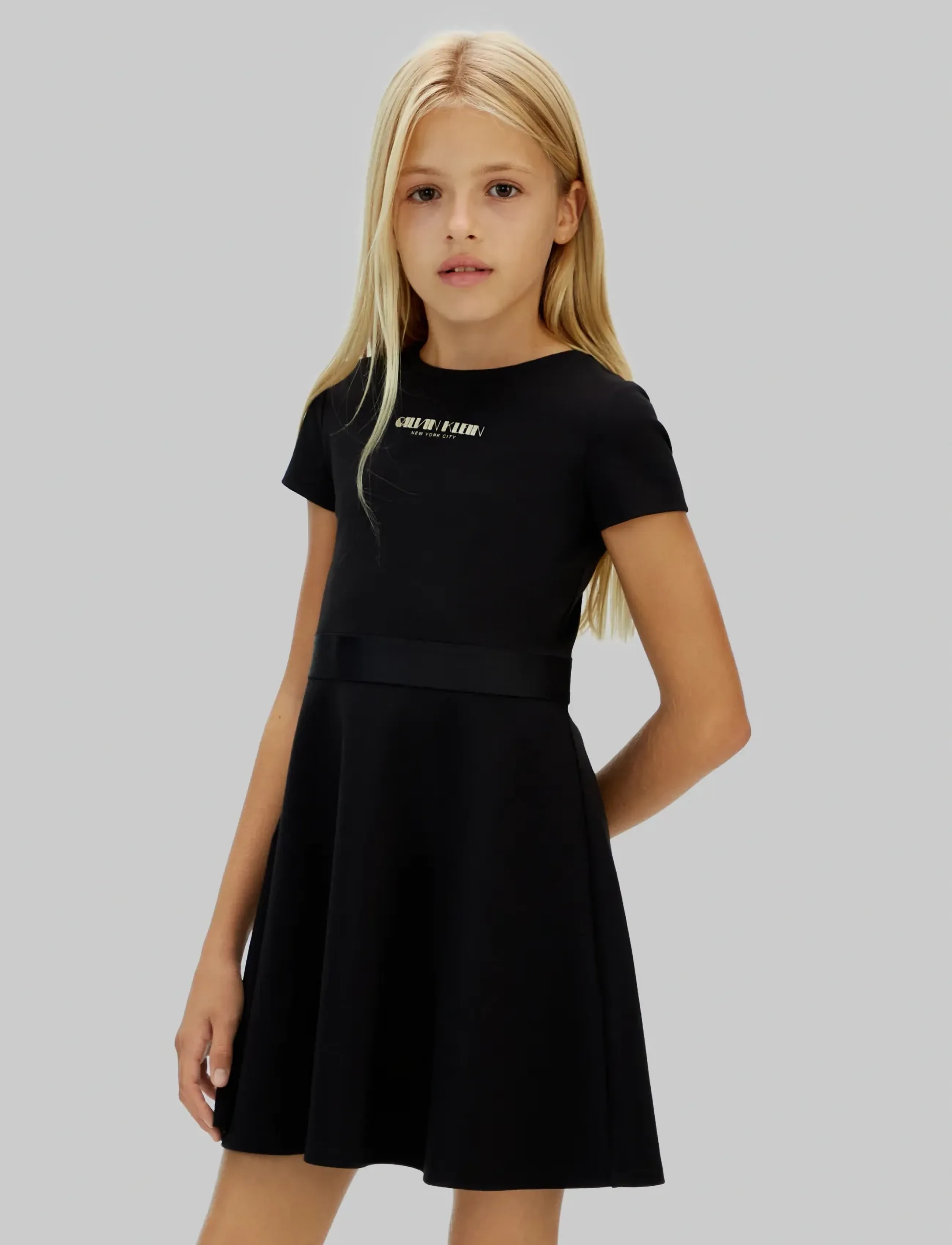 Calvin Klein - FIT AND FLARE PUNTO DRESS - robes décontractées à manches courtes - ck black - 2