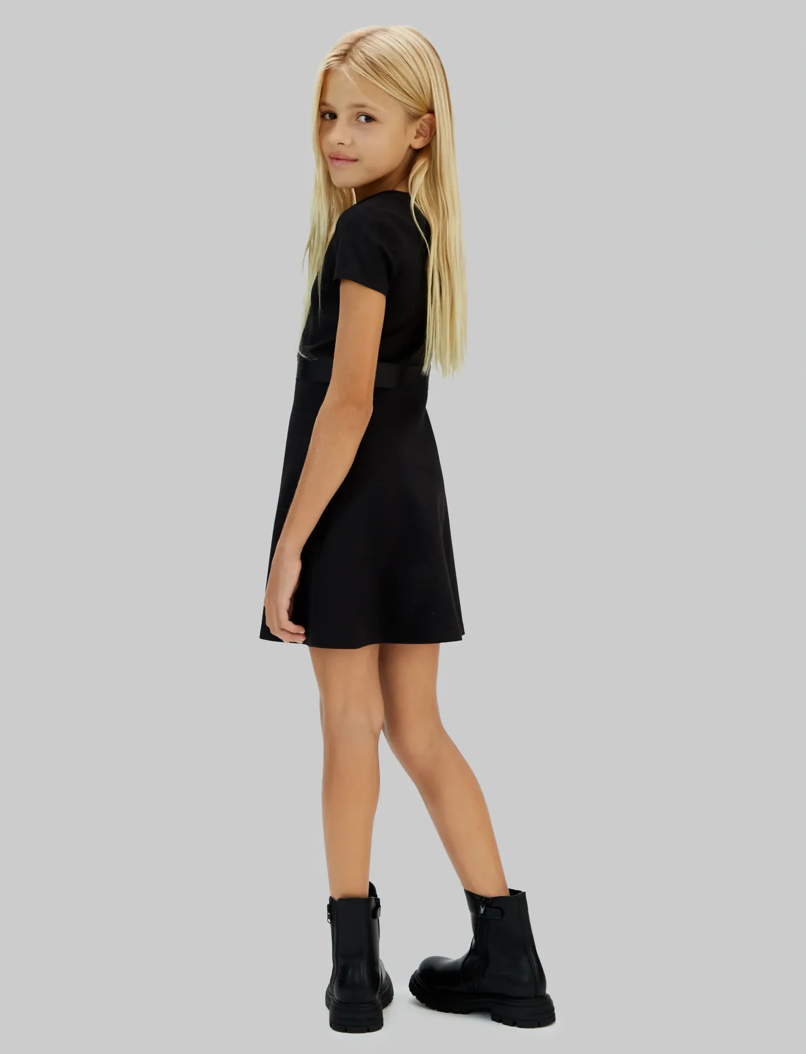 Calvin Klein - FIT AND FLARE PUNTO DRESS - robes décontractées à manches courtes - ck black - 3