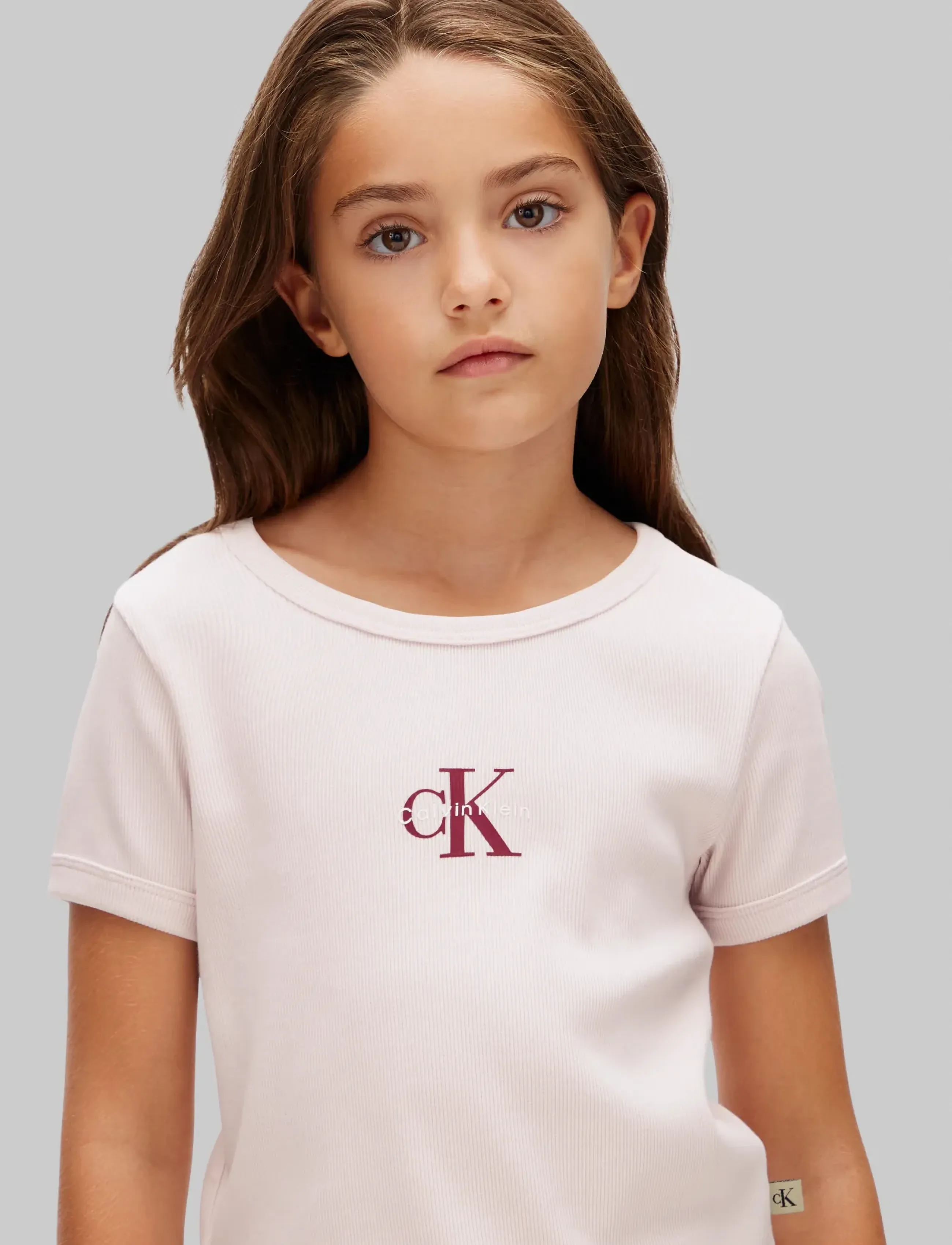 Calvin Klein - MONOLOGO RIB BABY TEE SS - kurzärmelige - mauve chalk - 3