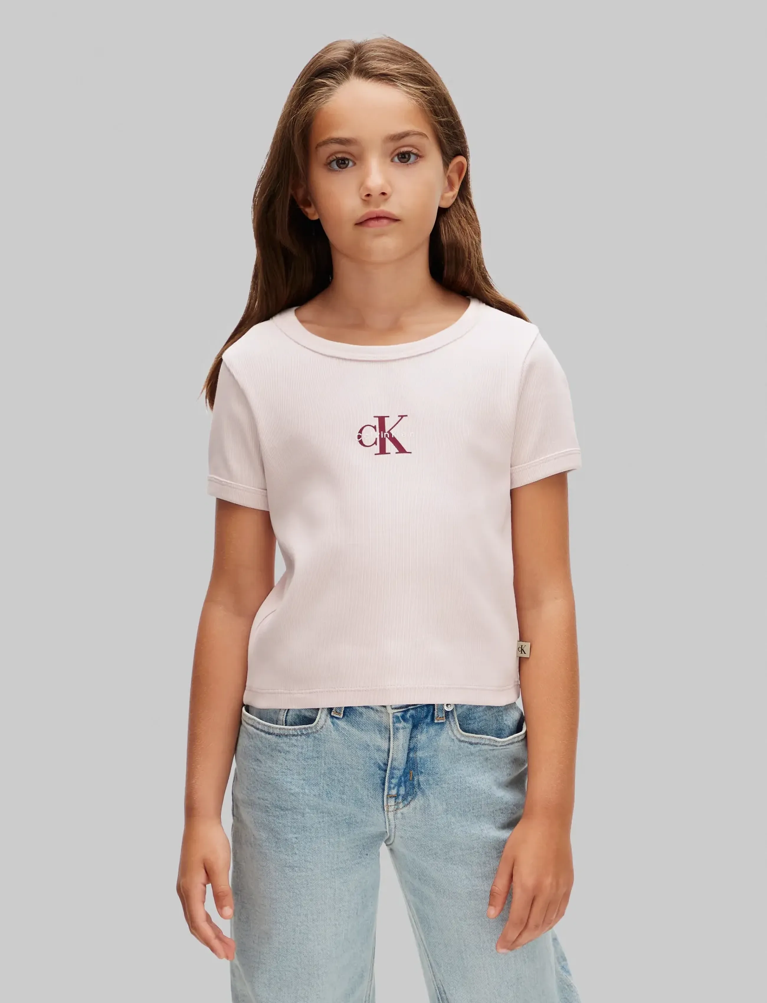 Calvin Klein - MONOLOGO RIB BABY TEE SS - kurzärmelige - mauve chalk - 4