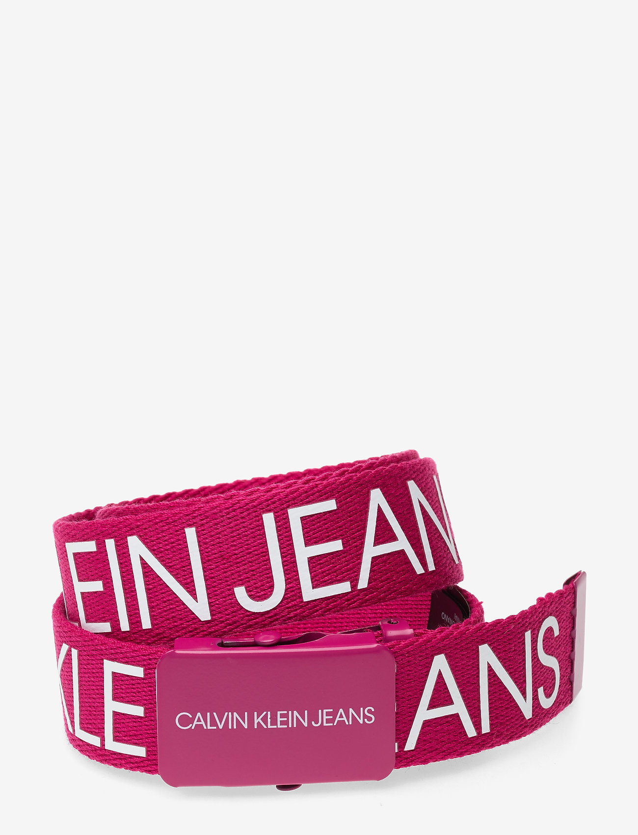 Calvin Klein - CANVAS LOGO BELT - petunia pink - 0