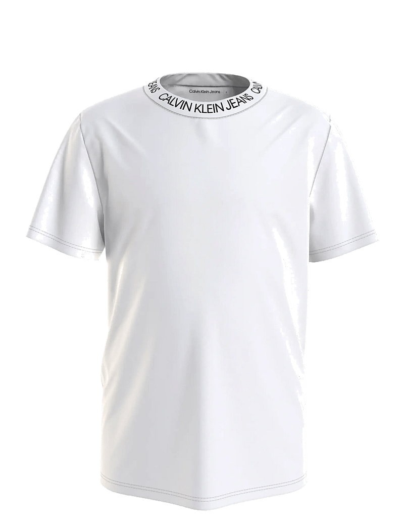 Calvin Klein - INTARSIA LOGO T-SHIRT - kurzärmelige - bright white - 1