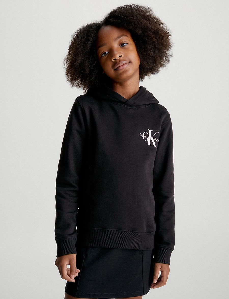 Calvin Klein - SMALL MONOGRAM HOODIE - hettupeysur - ck black - 0