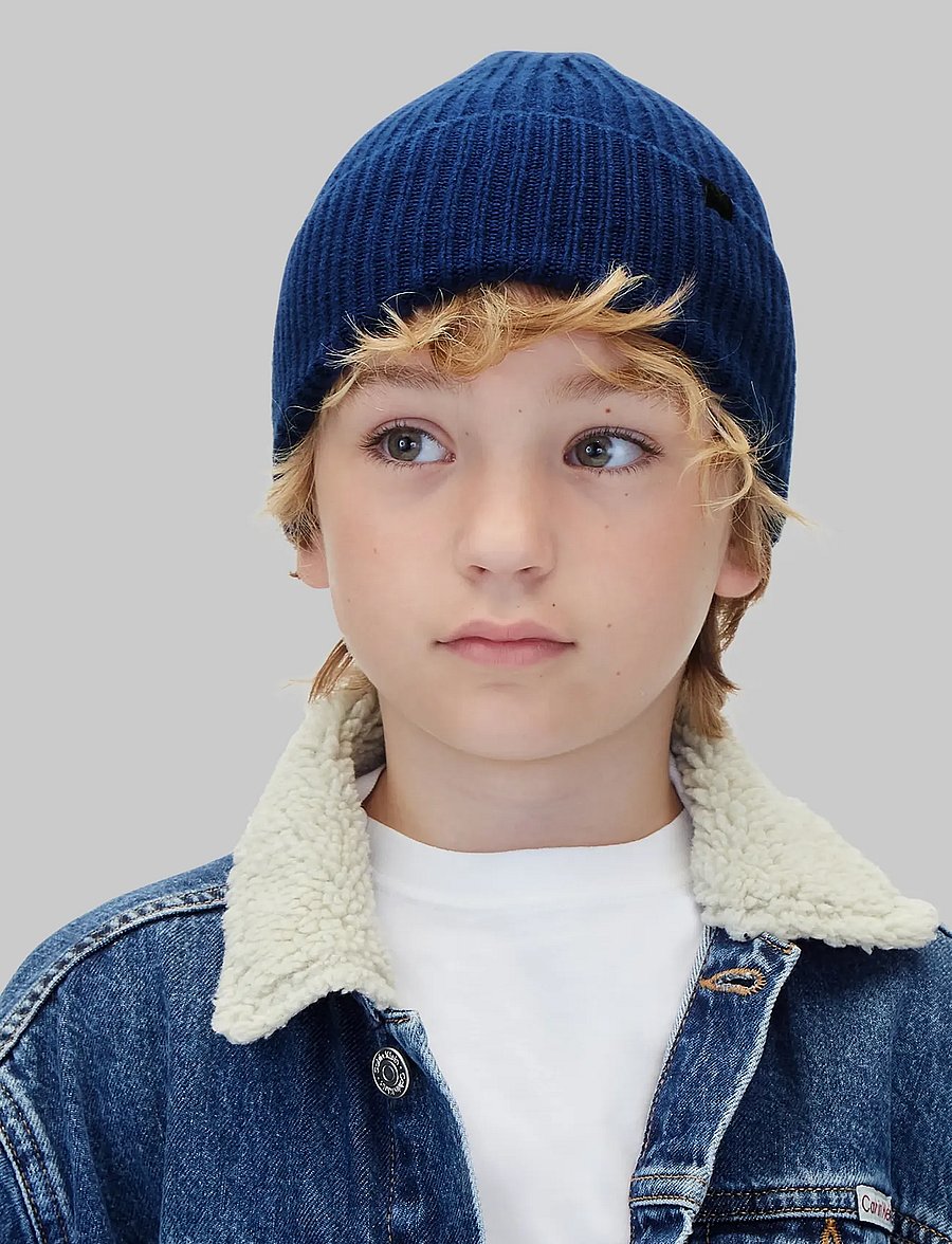 Calvin Klein - MONOGRAM RIB BEANIE - beanies - estate blue - 0
