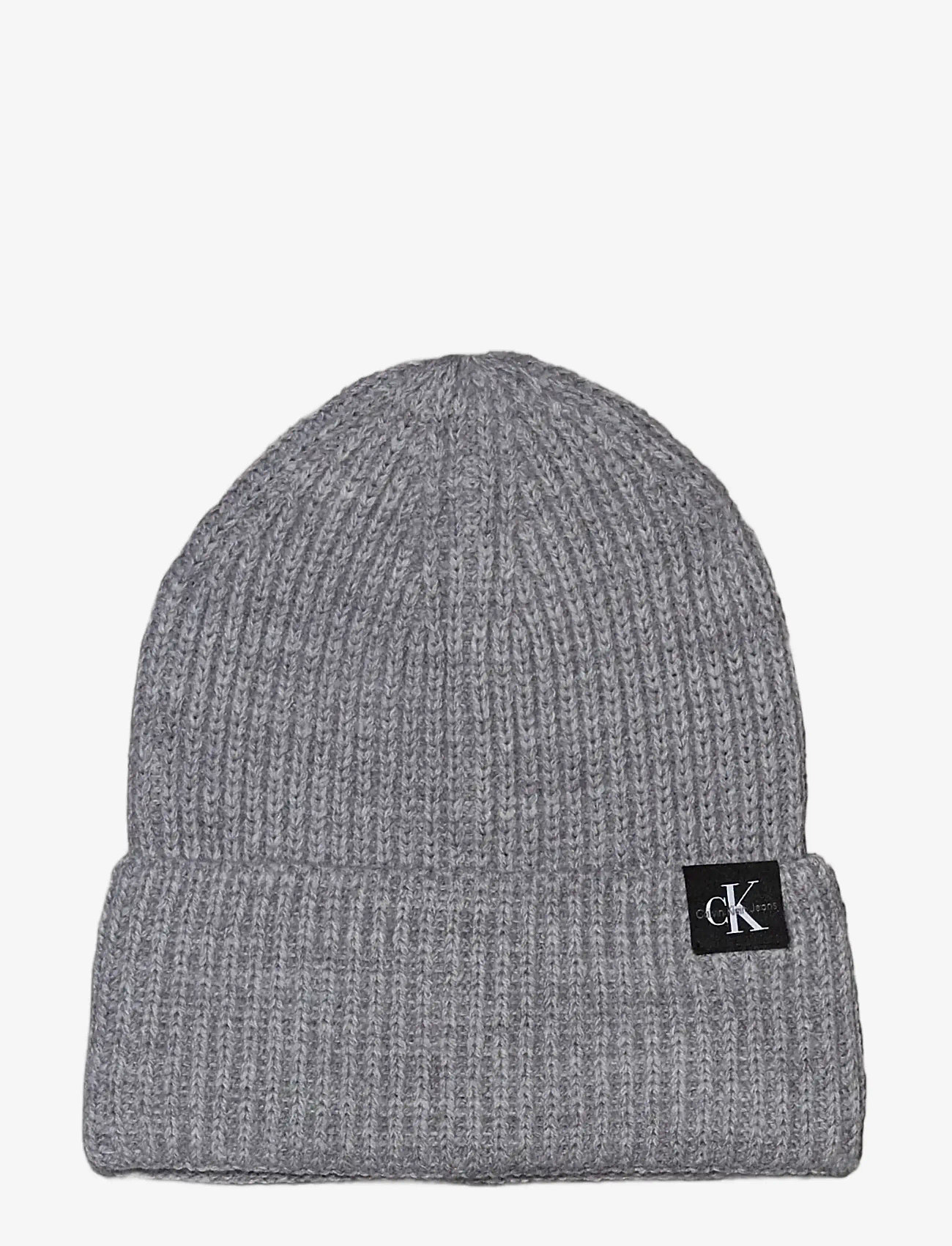 Calvin Klein - MONOGRAM RIB BEANIE - talvemütsid - grey heather - 1