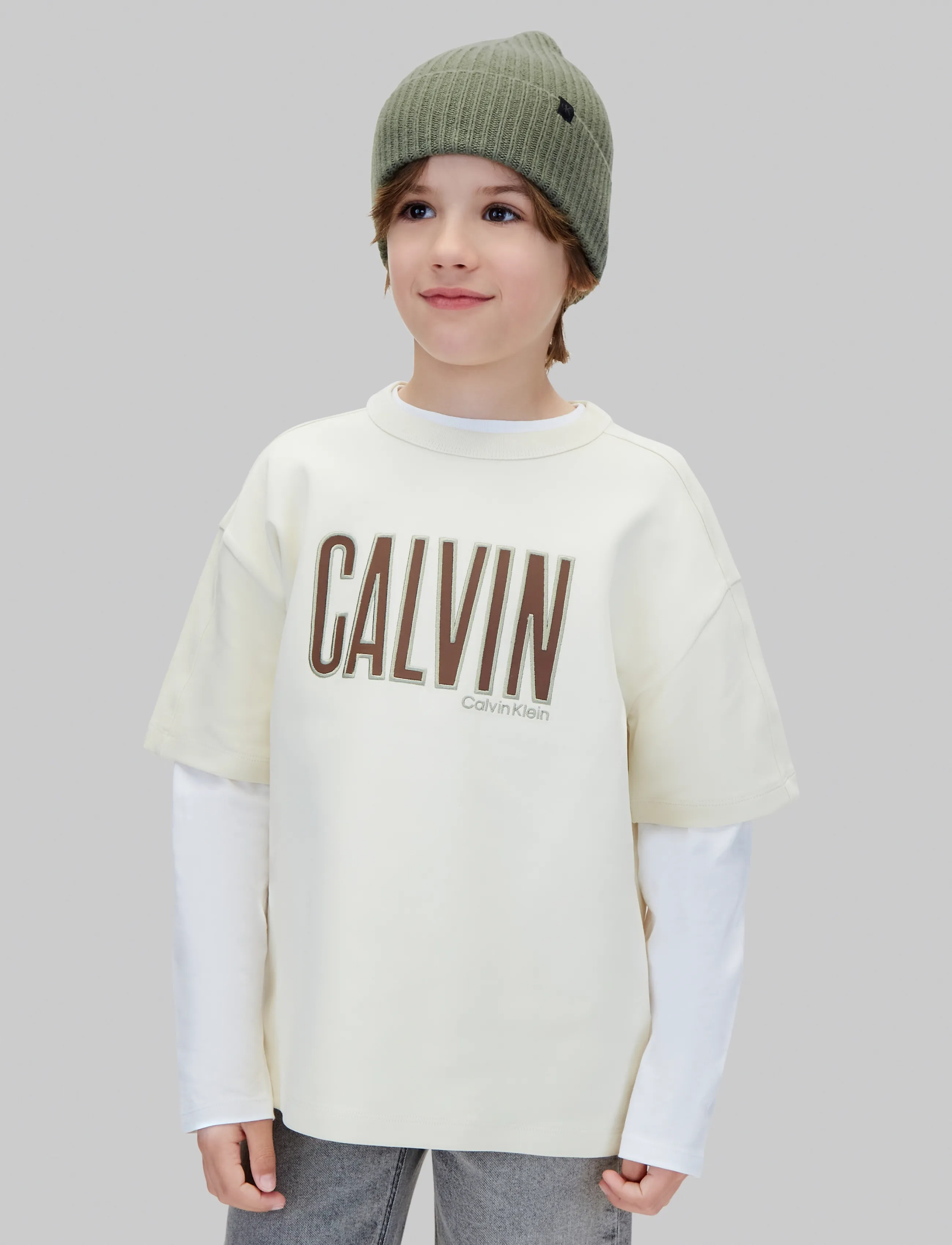 Calvin Klein MONOGRAM RIB BEANIE - Calvin Klein - OIL GREEN / green
