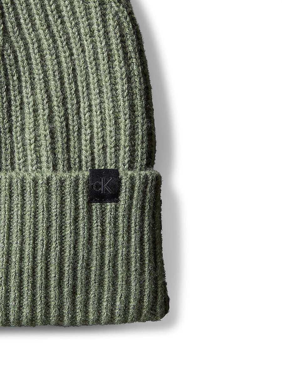 Calvin Klein - MONOGRAM RIB BEANIE - beanies - oil green - 3